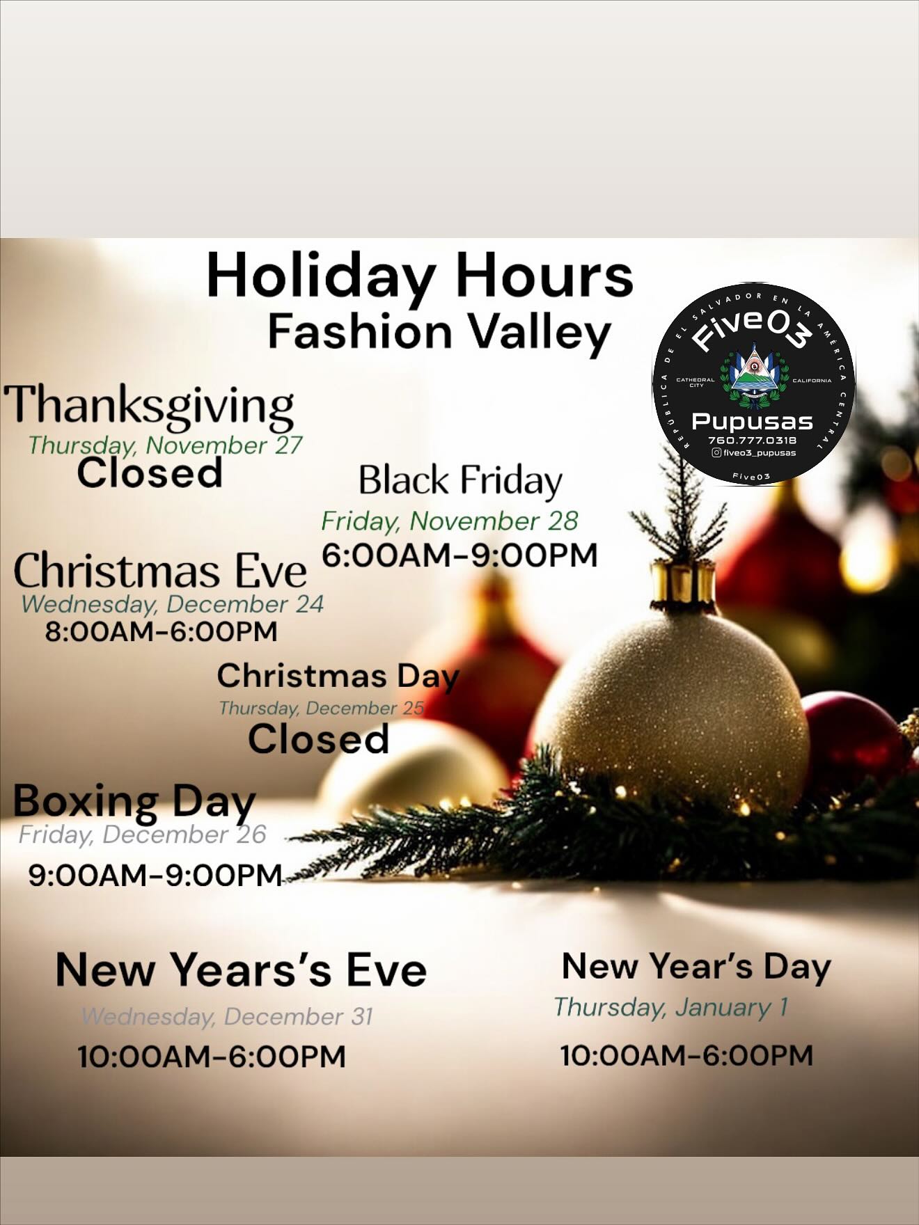 FiveO3 Pupusas Cathedral City