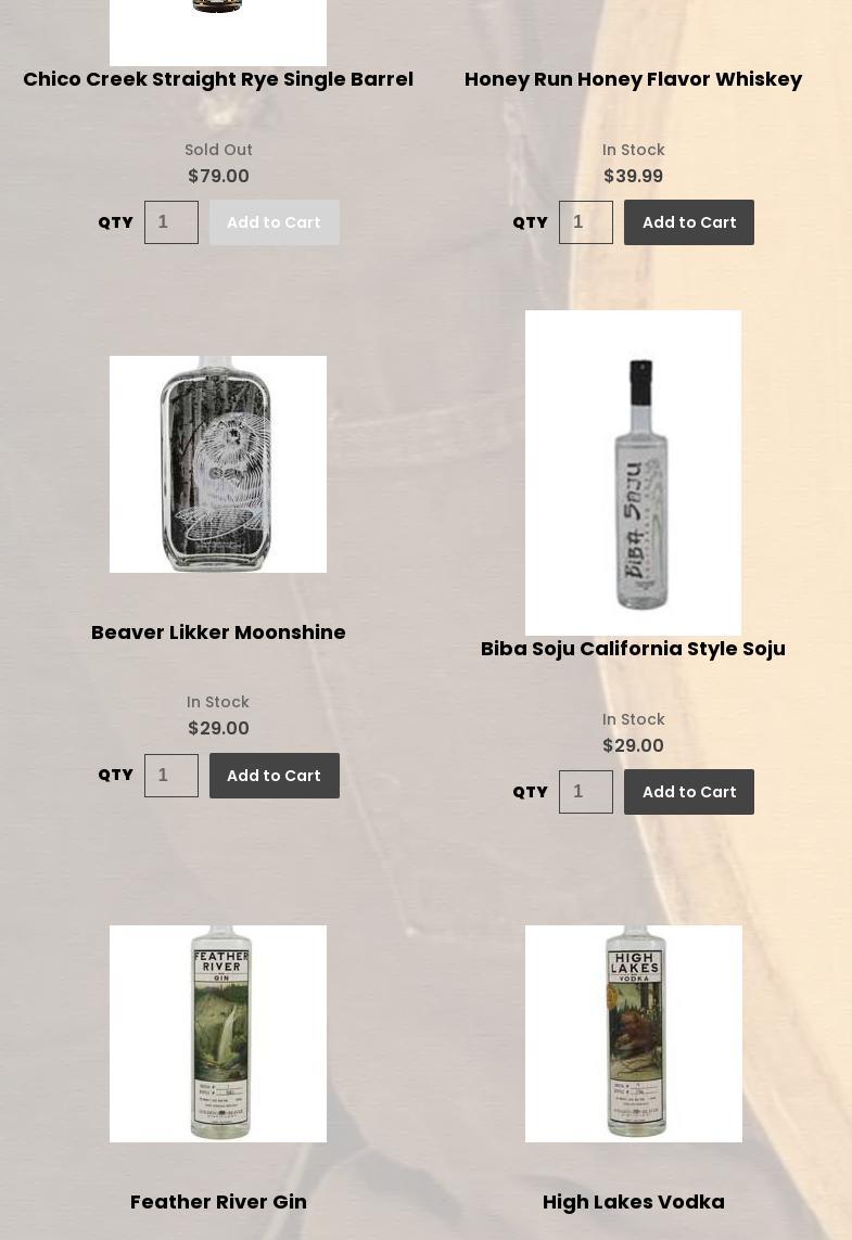 Golden Beaver Distillery Menu