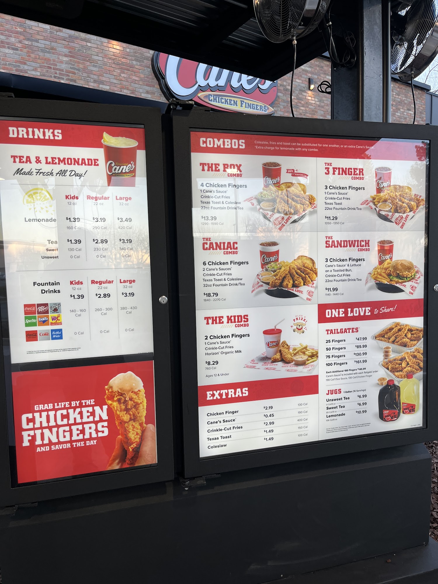 Raising Canes Menu