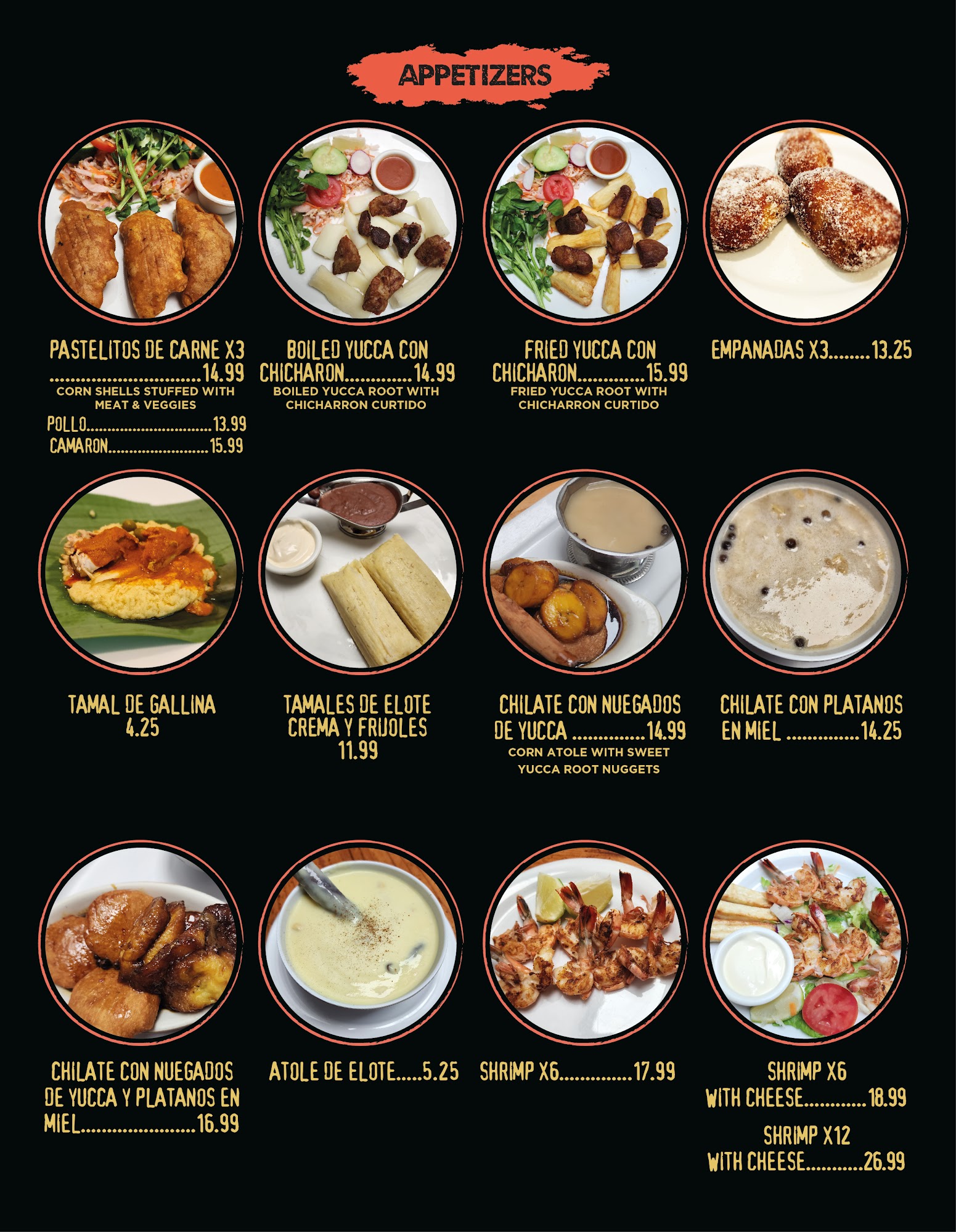 El Salsabor Restaurant Menu