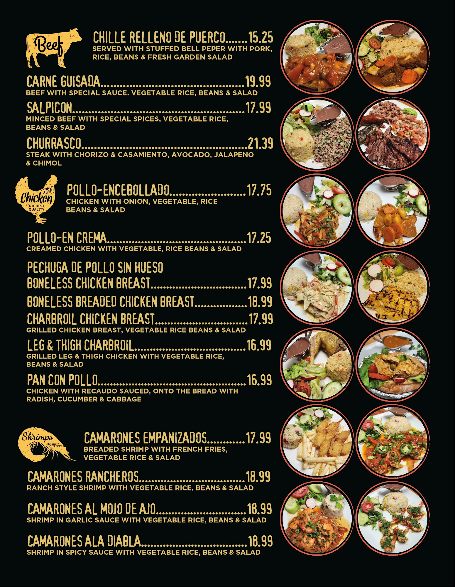 El Salsabor Restaurant Menu