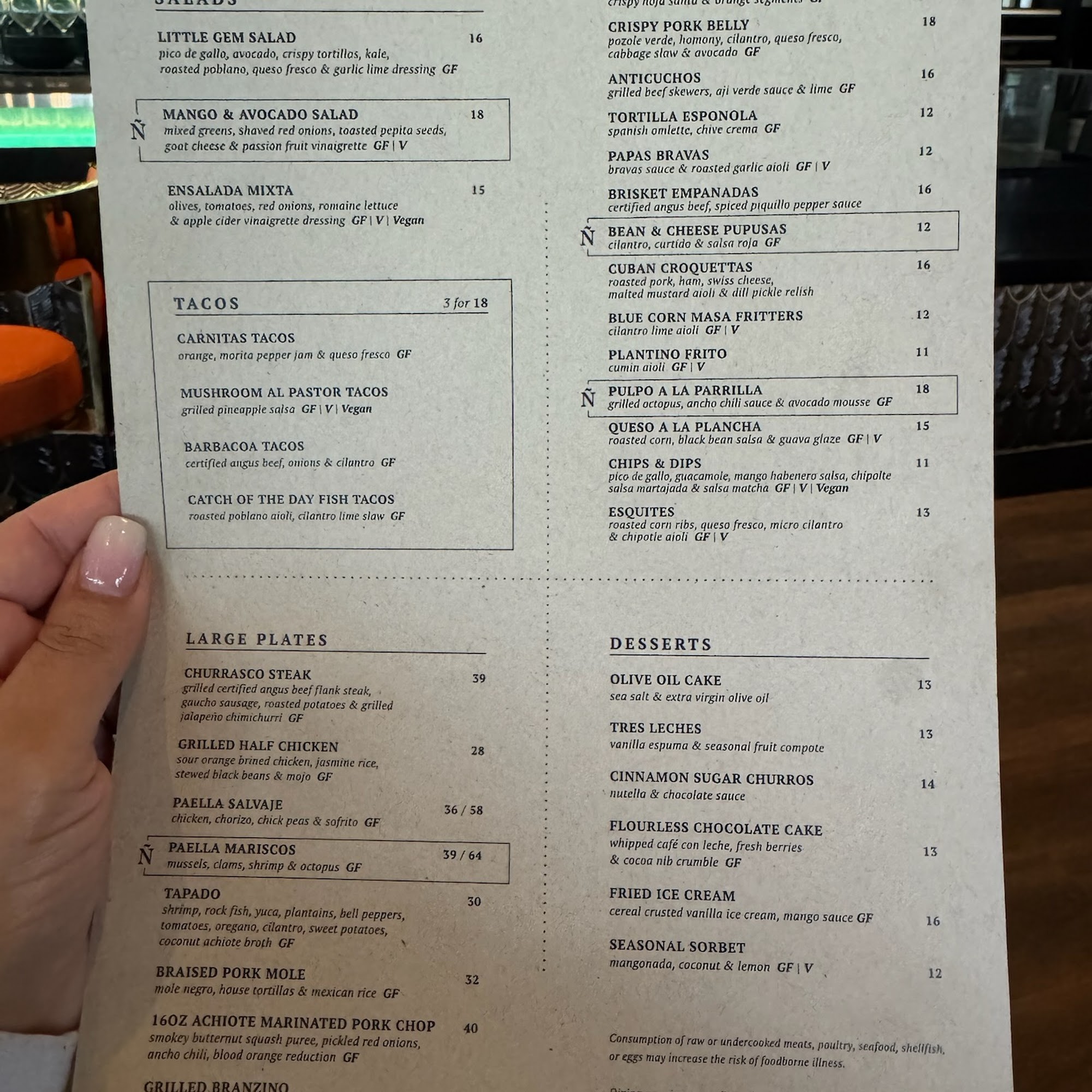 Ñ (Enye) Latin Table Menu