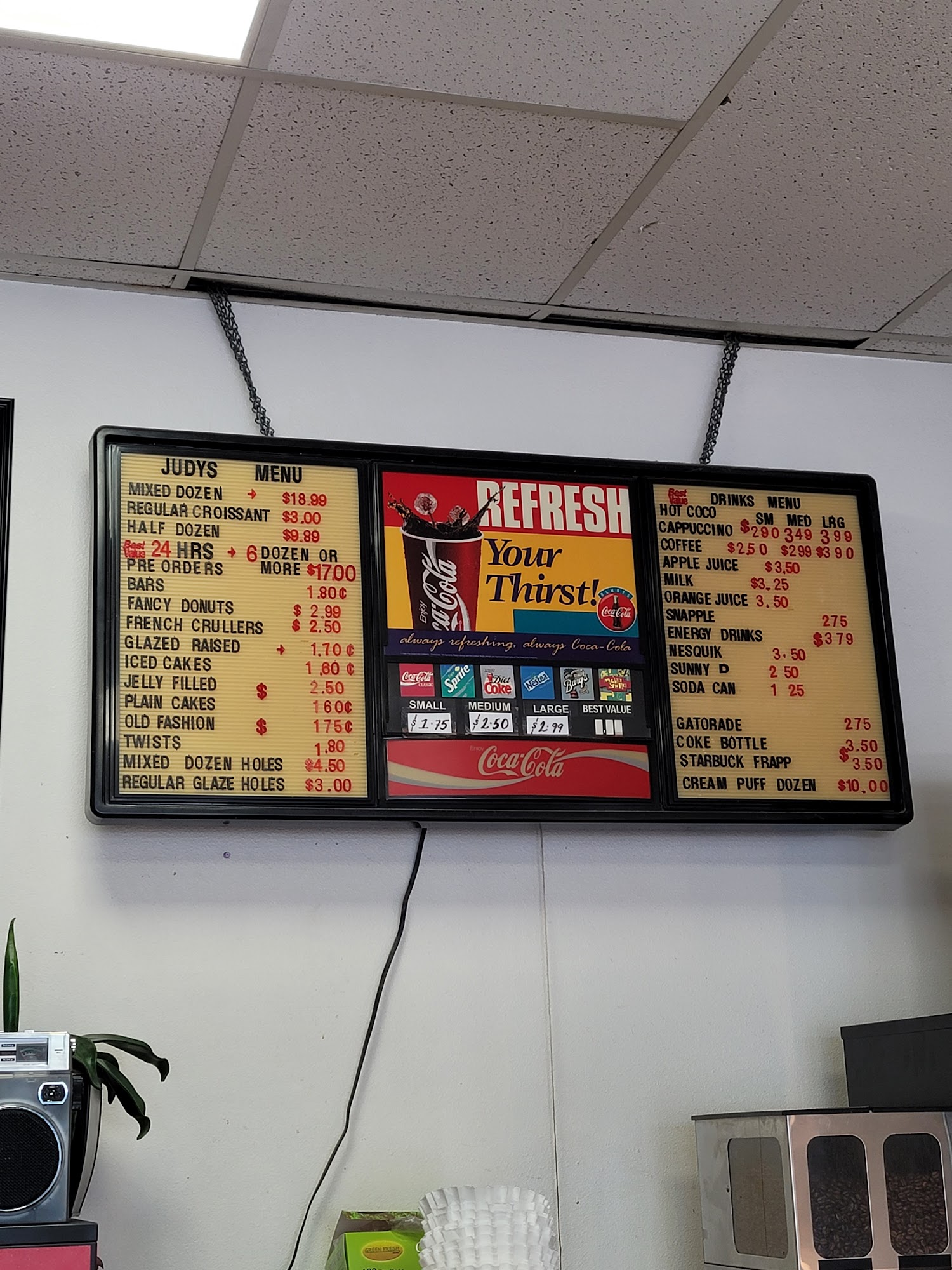 Judy’s Donuts Menu