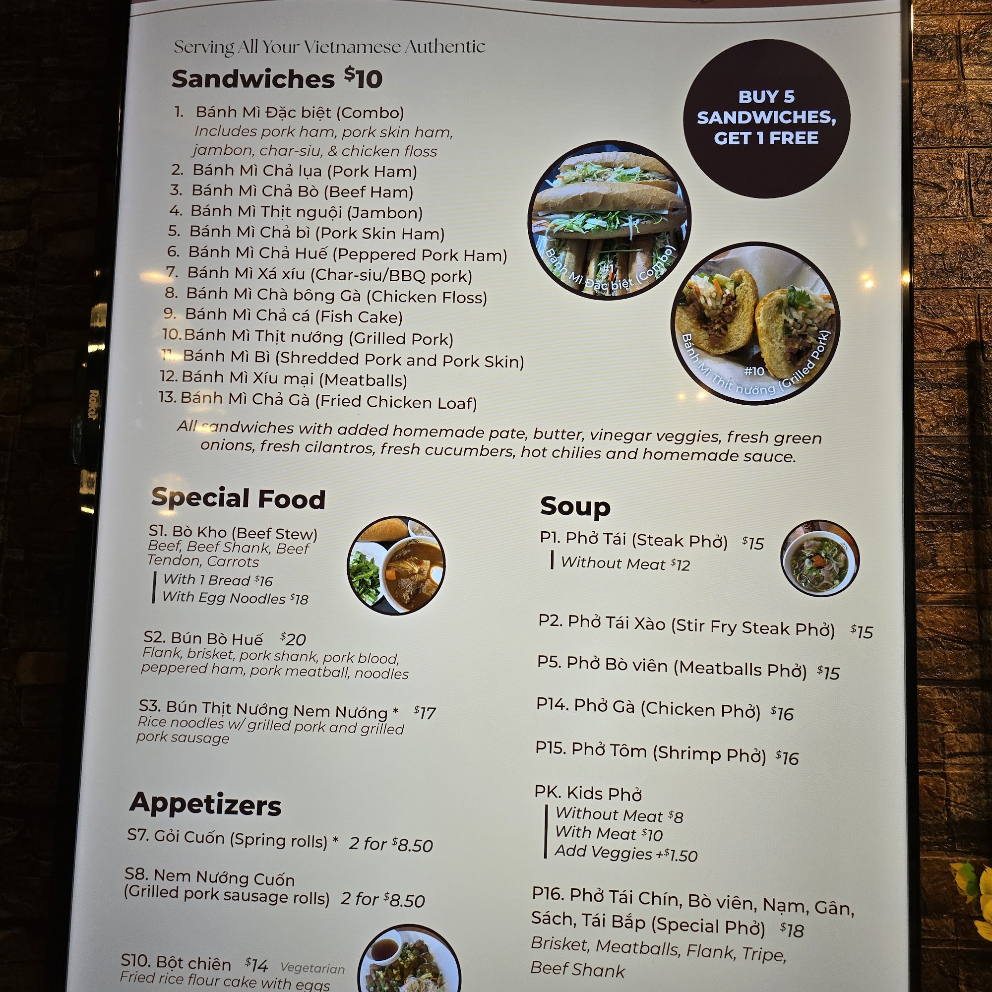 Bánh Mì-licious Menu