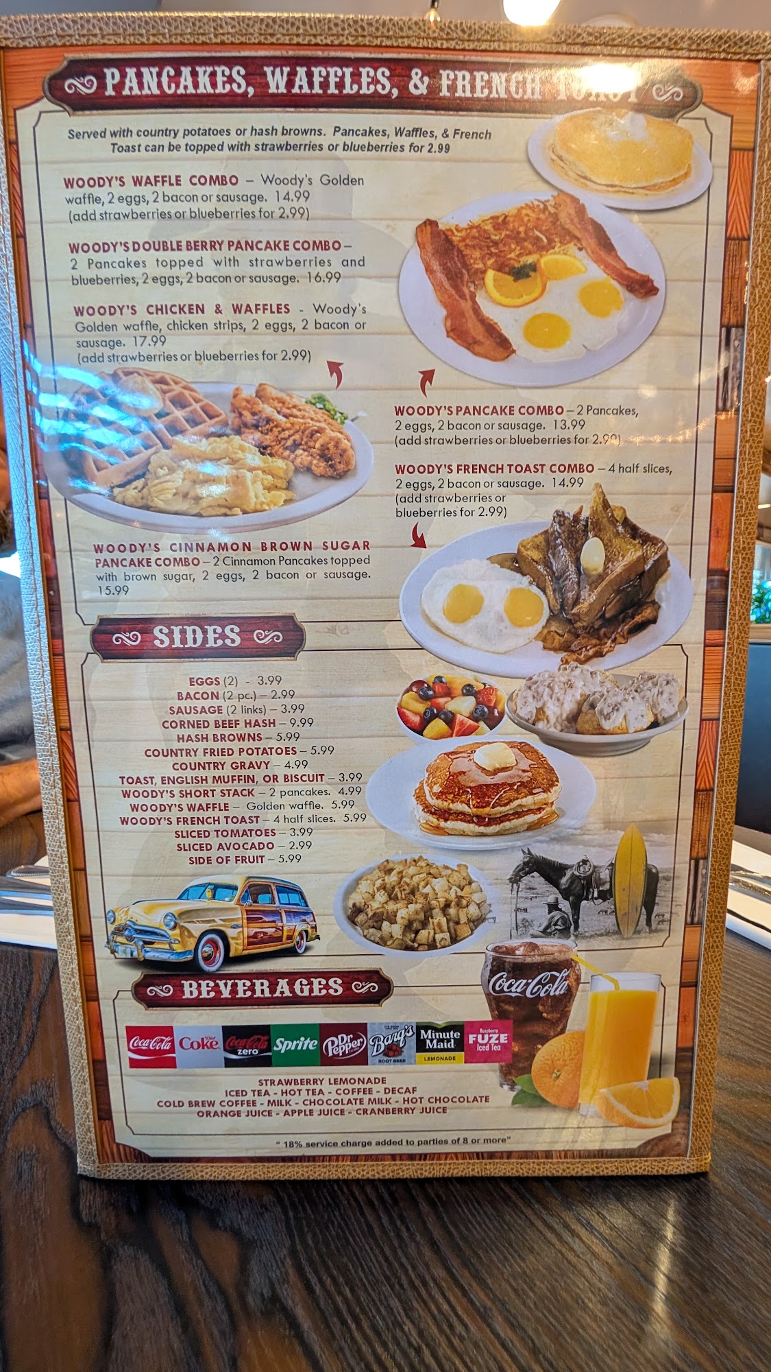 Woody's Roadhouse Menu