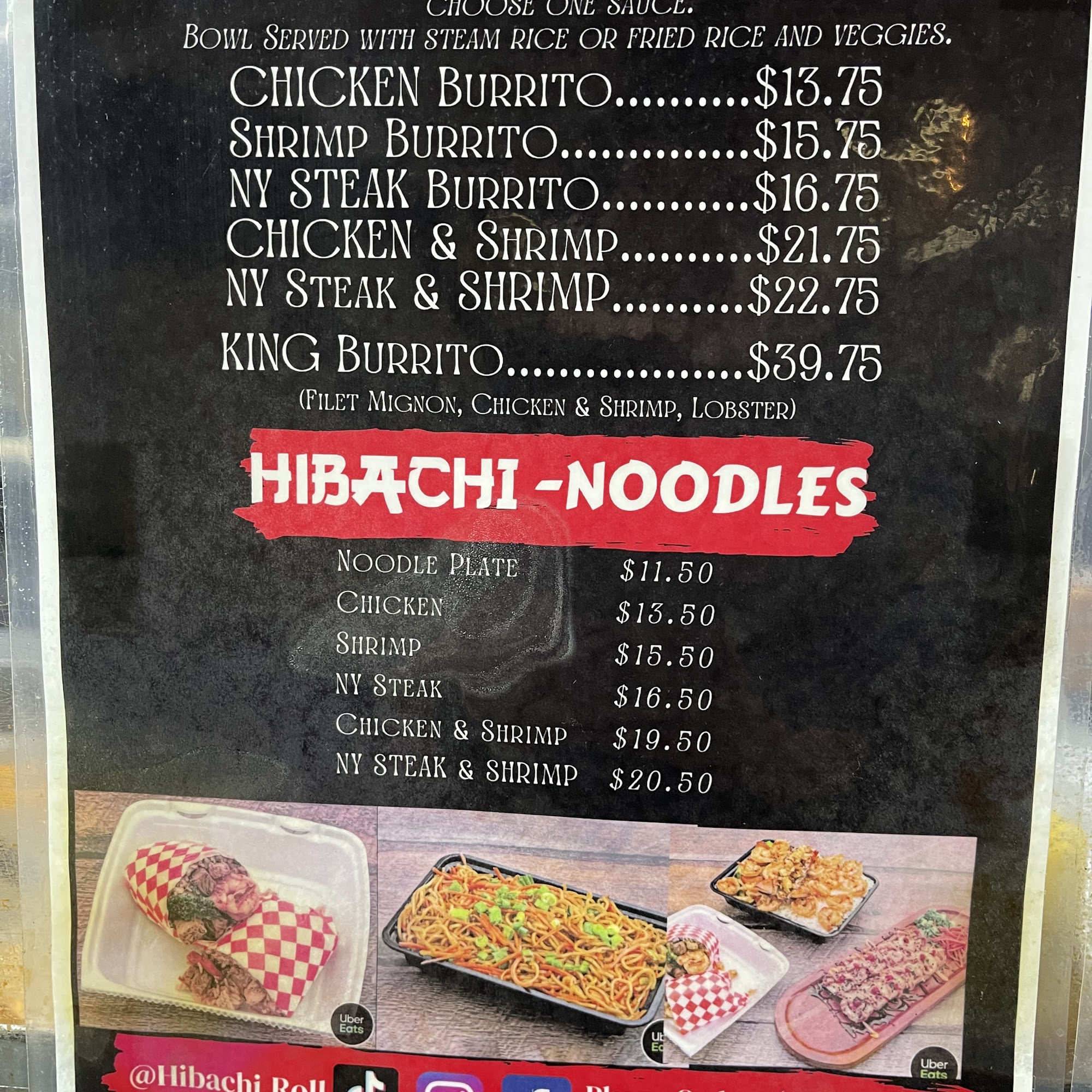 Hibachi Roll Menu