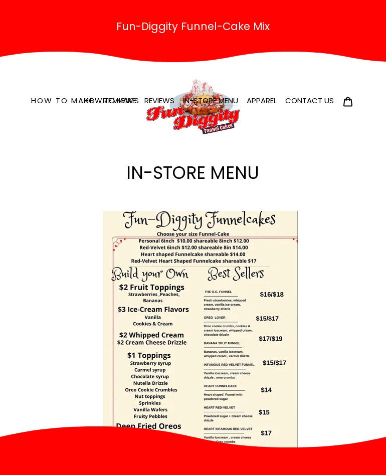 Fun-Diggity Funnel-Cakes Menu