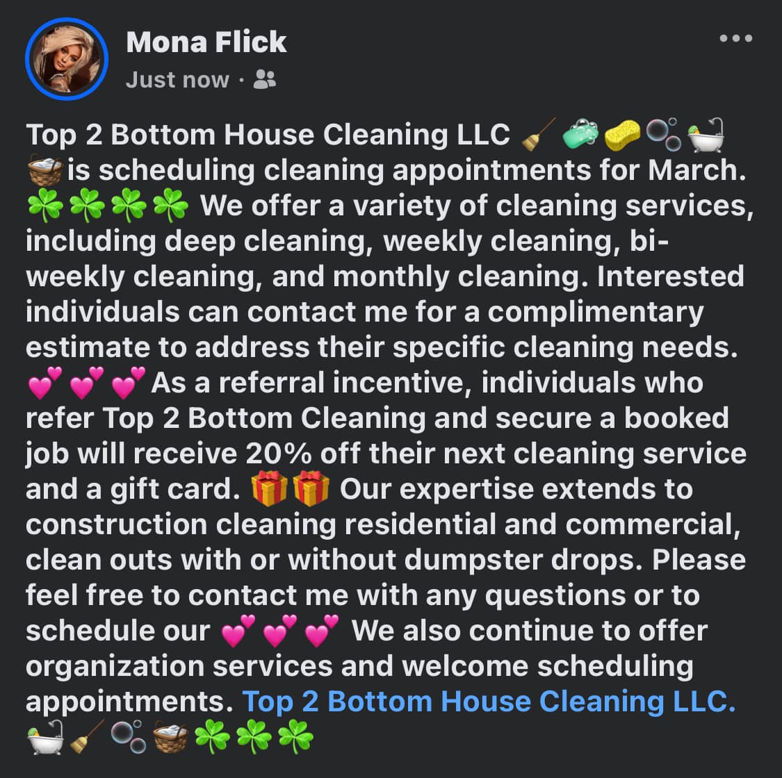 Top 2 bottom house cleaning 13289 March Way, Corona California 92879