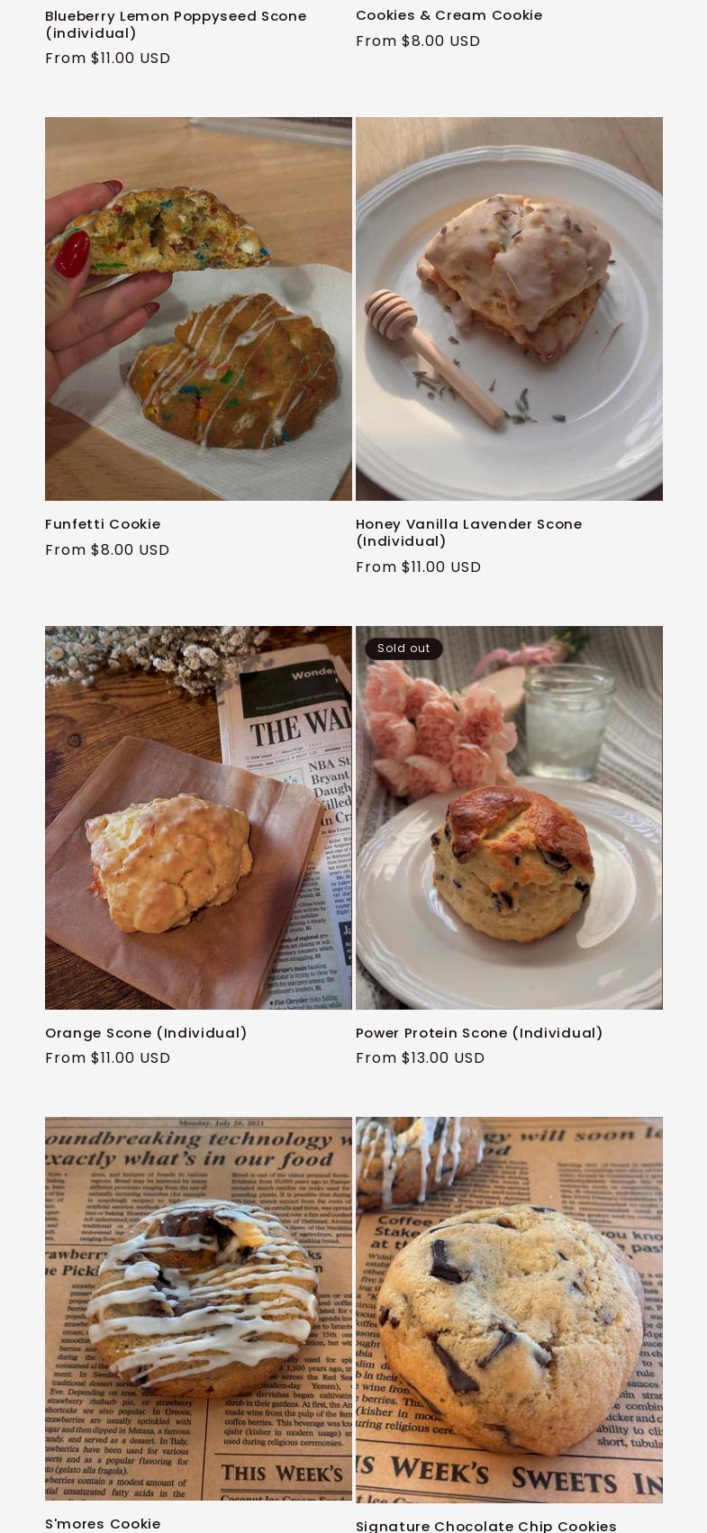 Ellie’s Scone Shoppe Menu