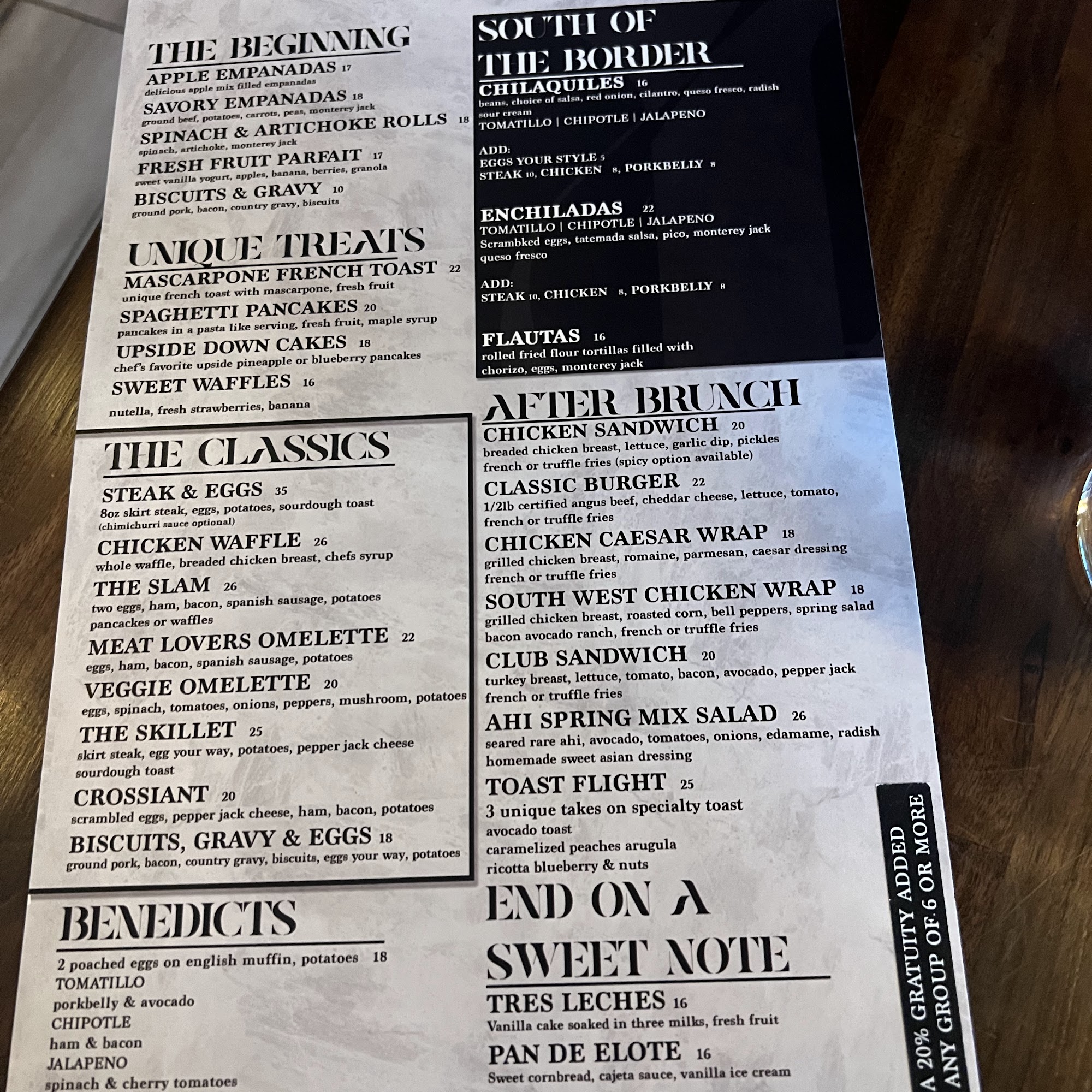 Blackstone Kitchen Menu