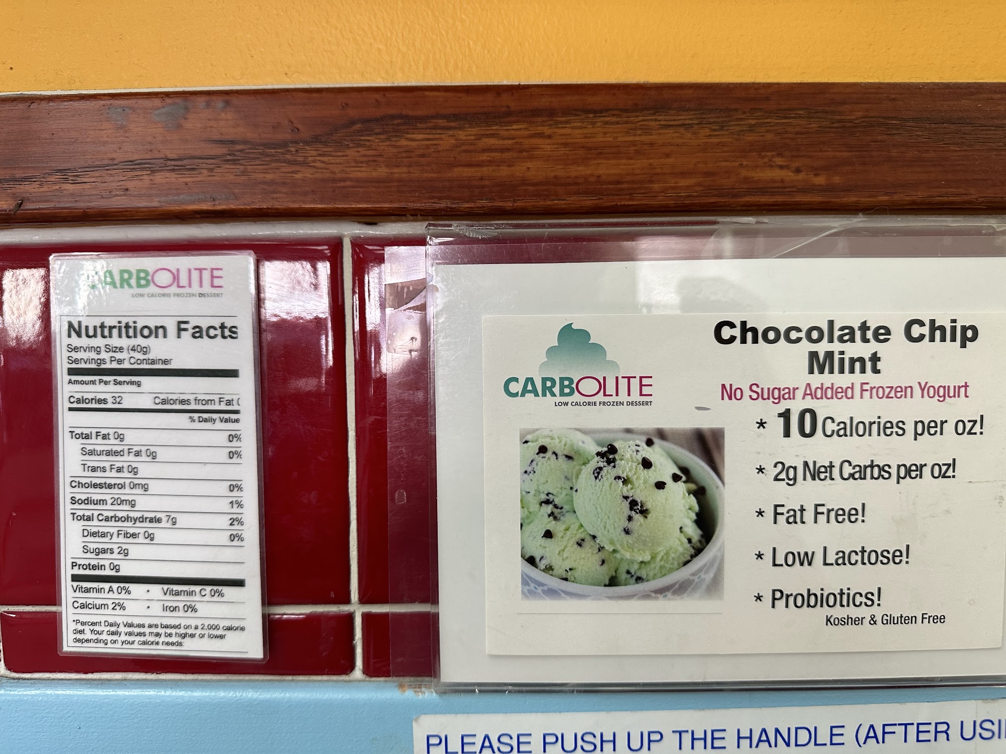 Yogurt America's Cup Menu