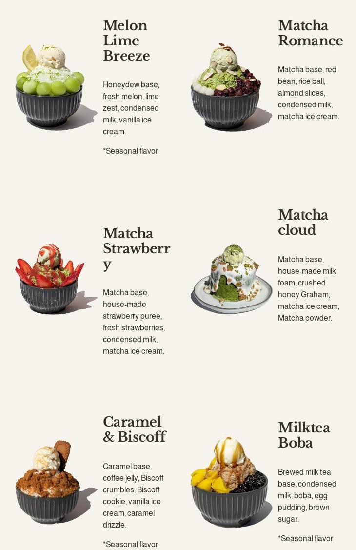 Heybings Desserts Menu