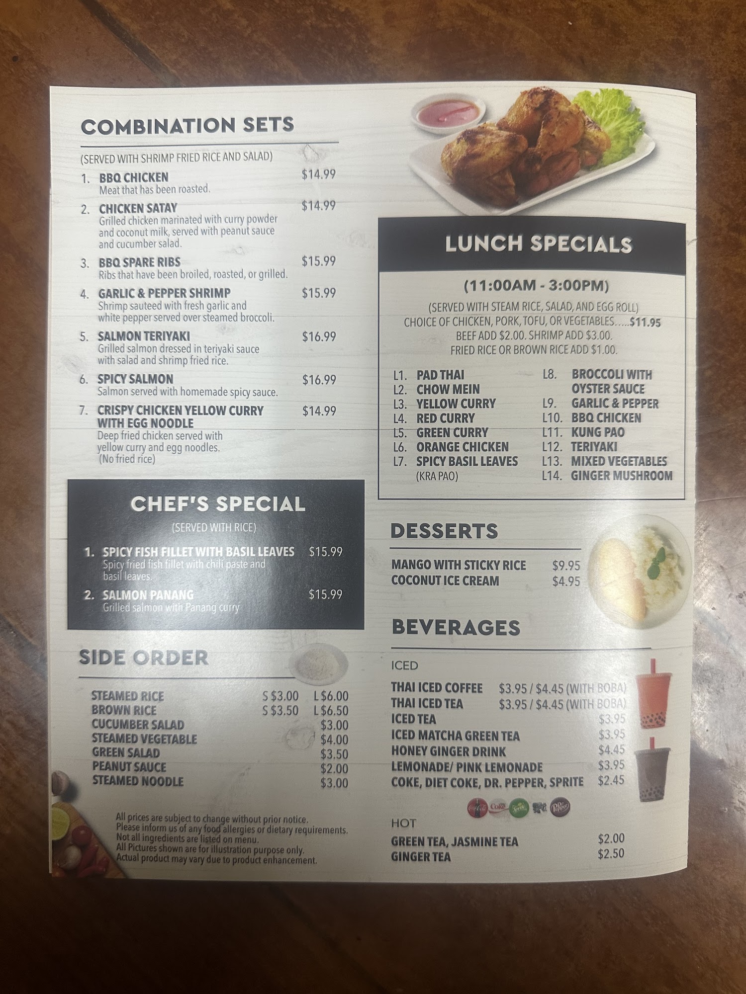 Chili Tango Thai Cuisine Menu