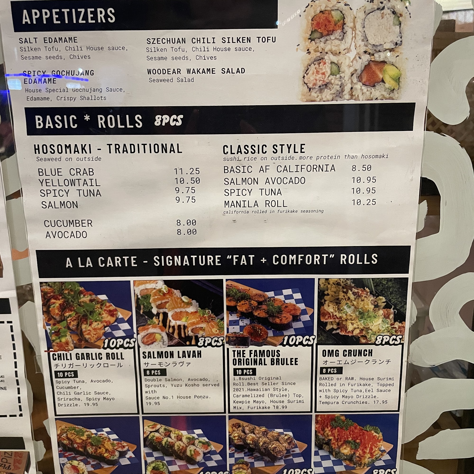 iEight おいしい SUSHI Menu