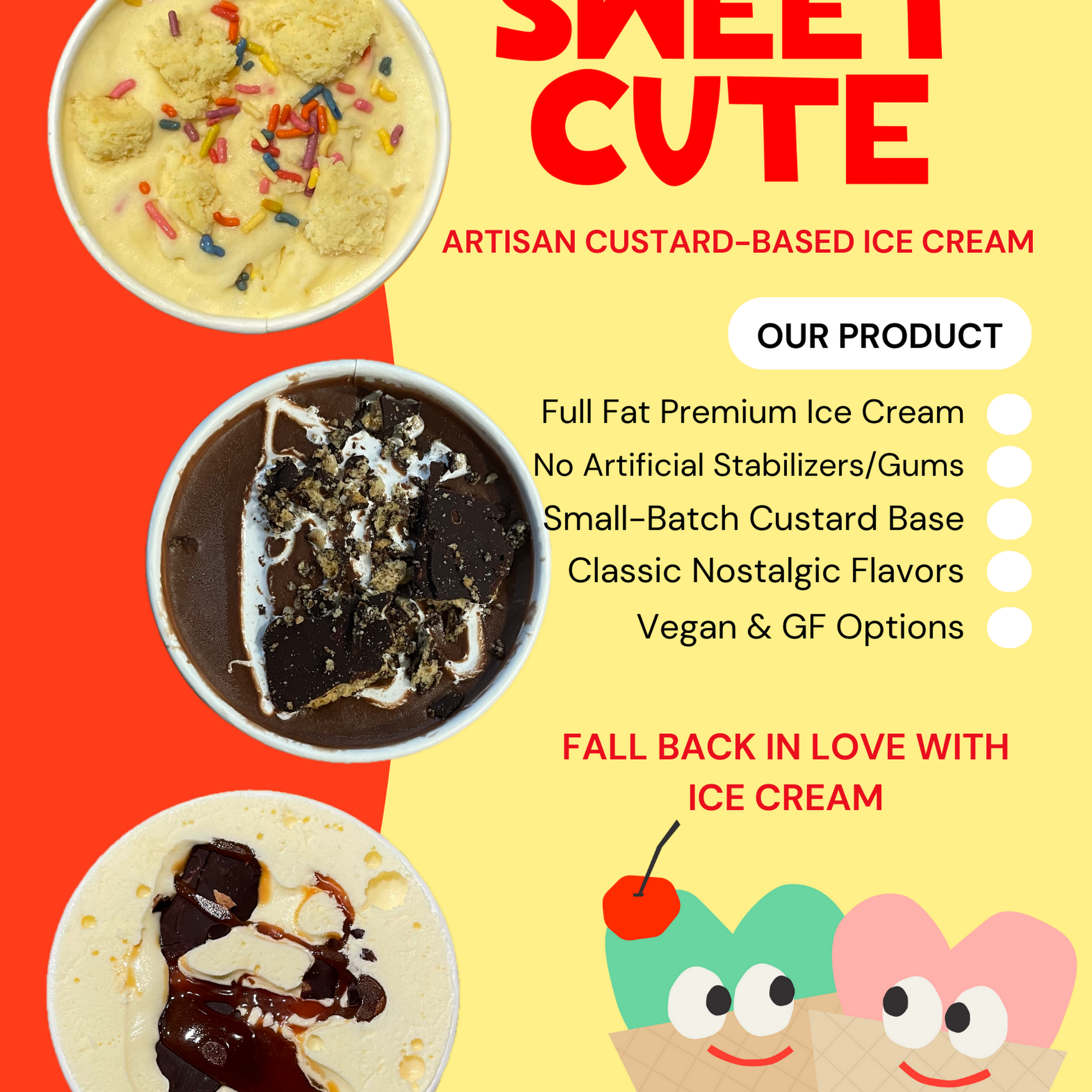Sweet Cute Ice Cream Menu