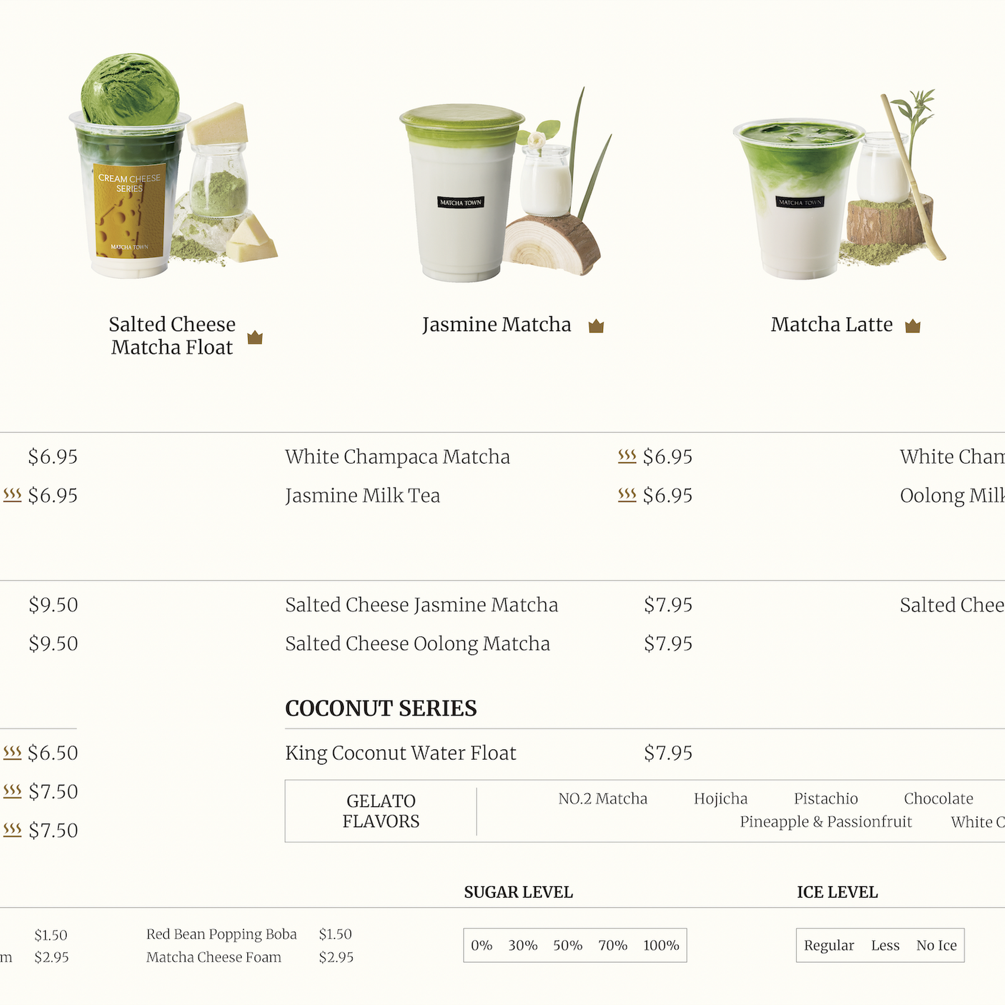 Matcha Town Menu