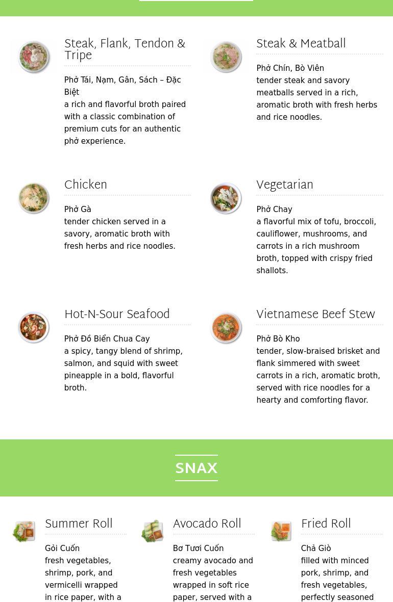 Pho Hoa - Cypress Menu