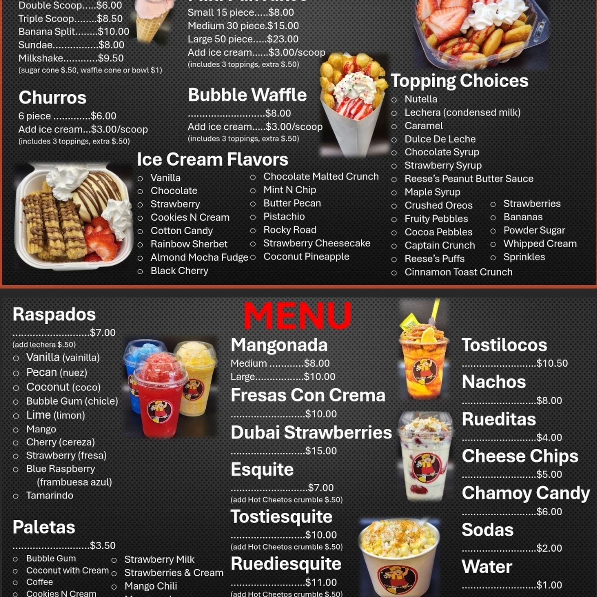 Ponchos Antojitos Menu