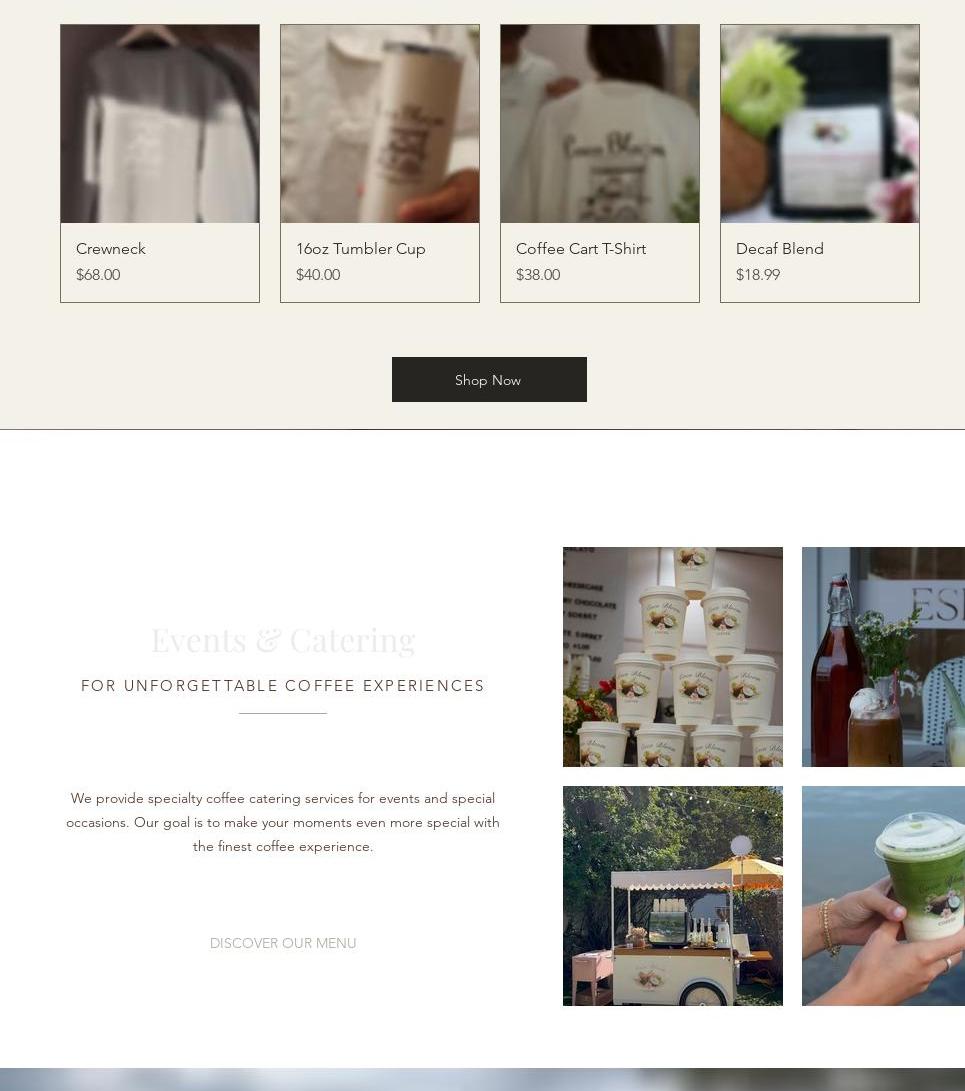 Coco Bloom Coffee Menu