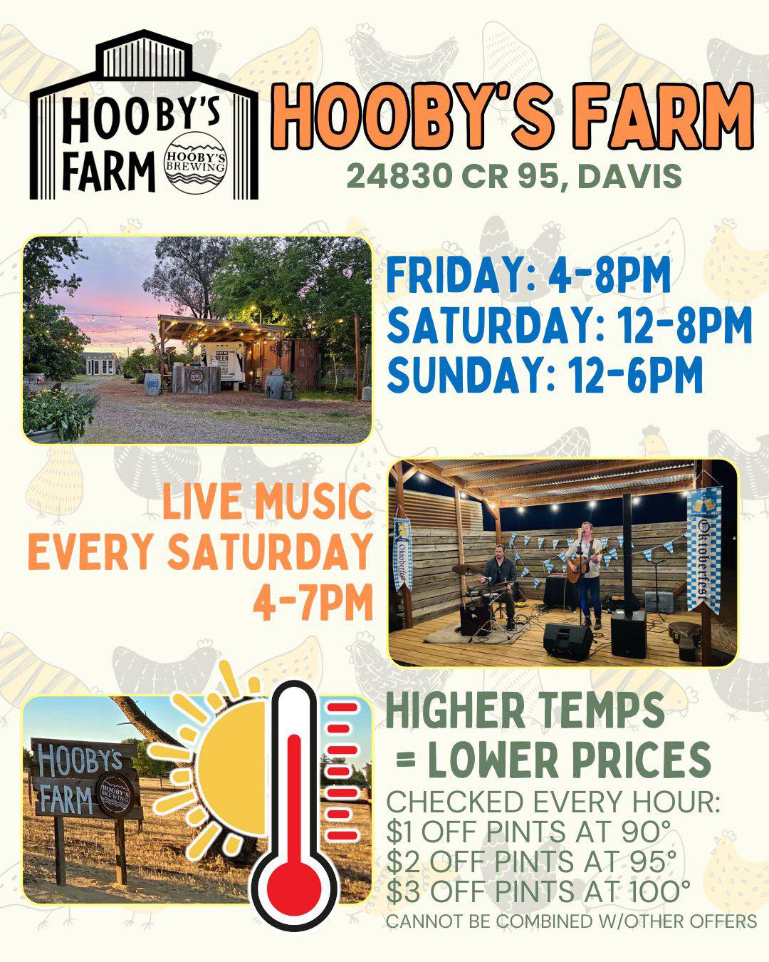 Hooby's Brewing Farm Menu