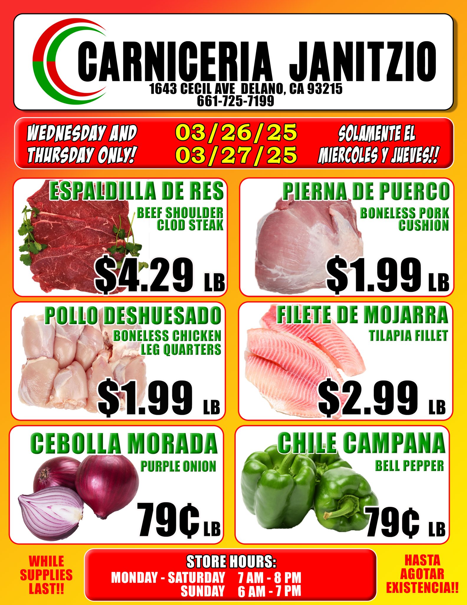Carniceria Janitzio Menu