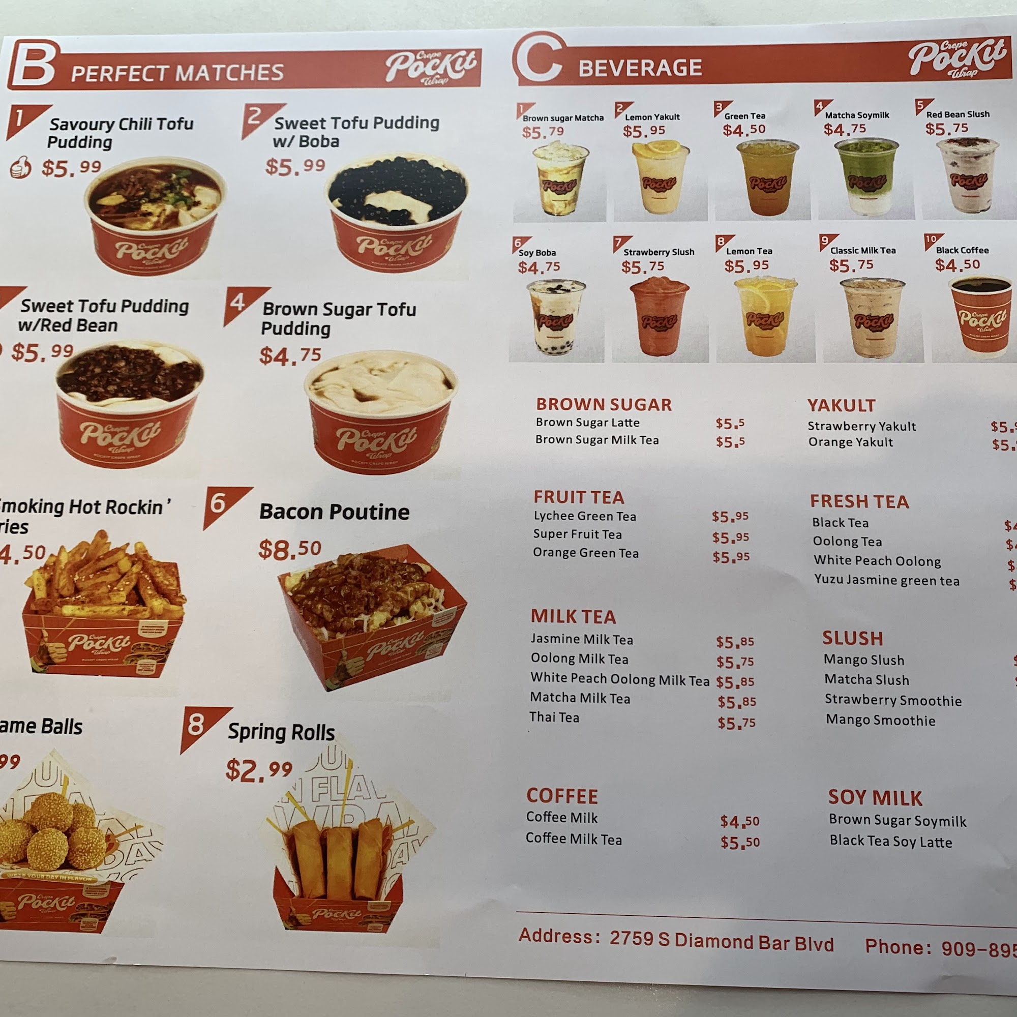 Pockit Crepe Wrap Menu