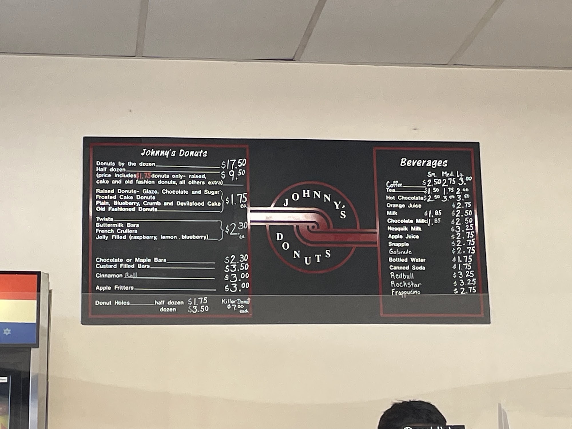 Johnny's Donuts Menu