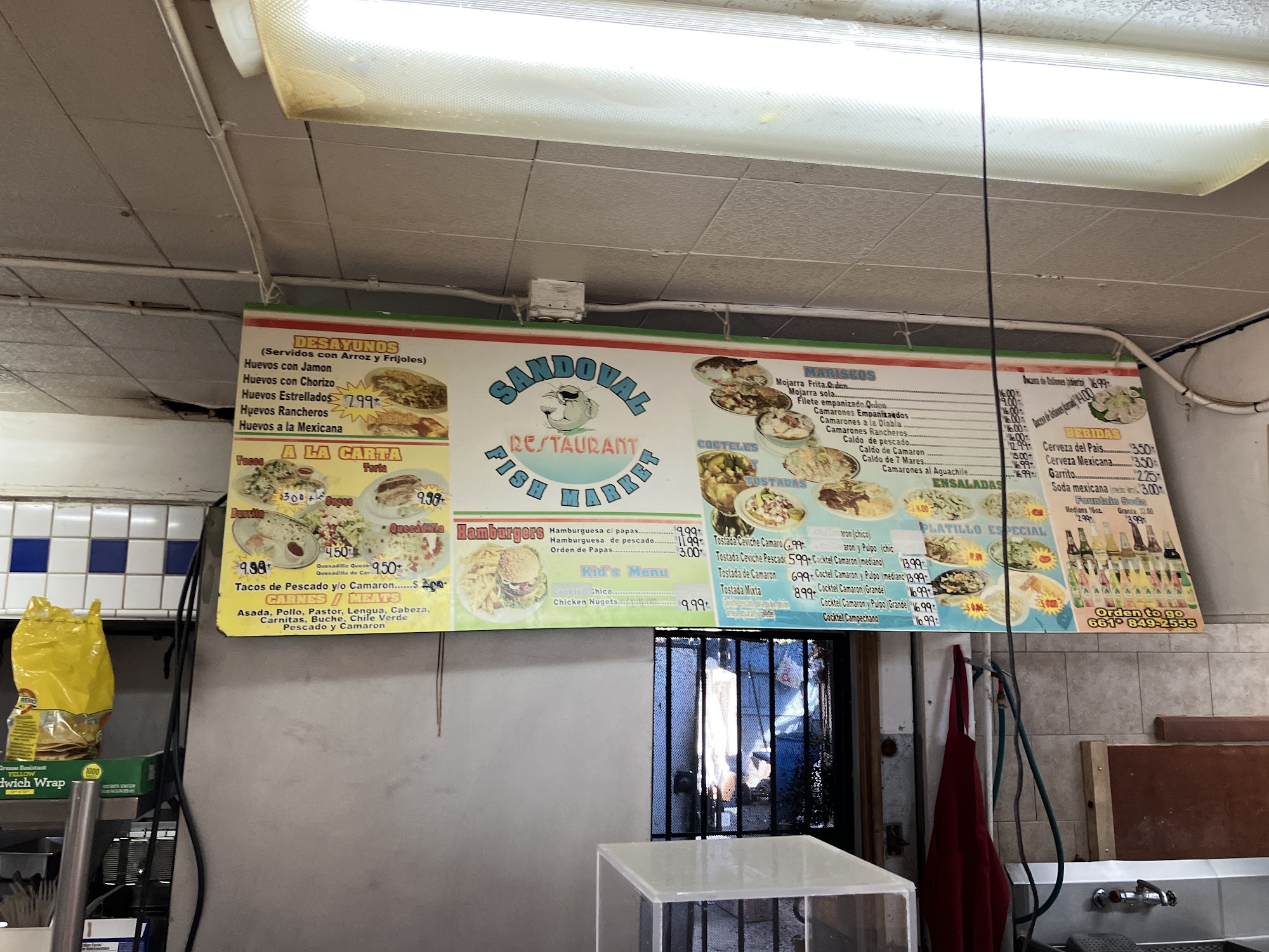 Sandoval restaurant Menu