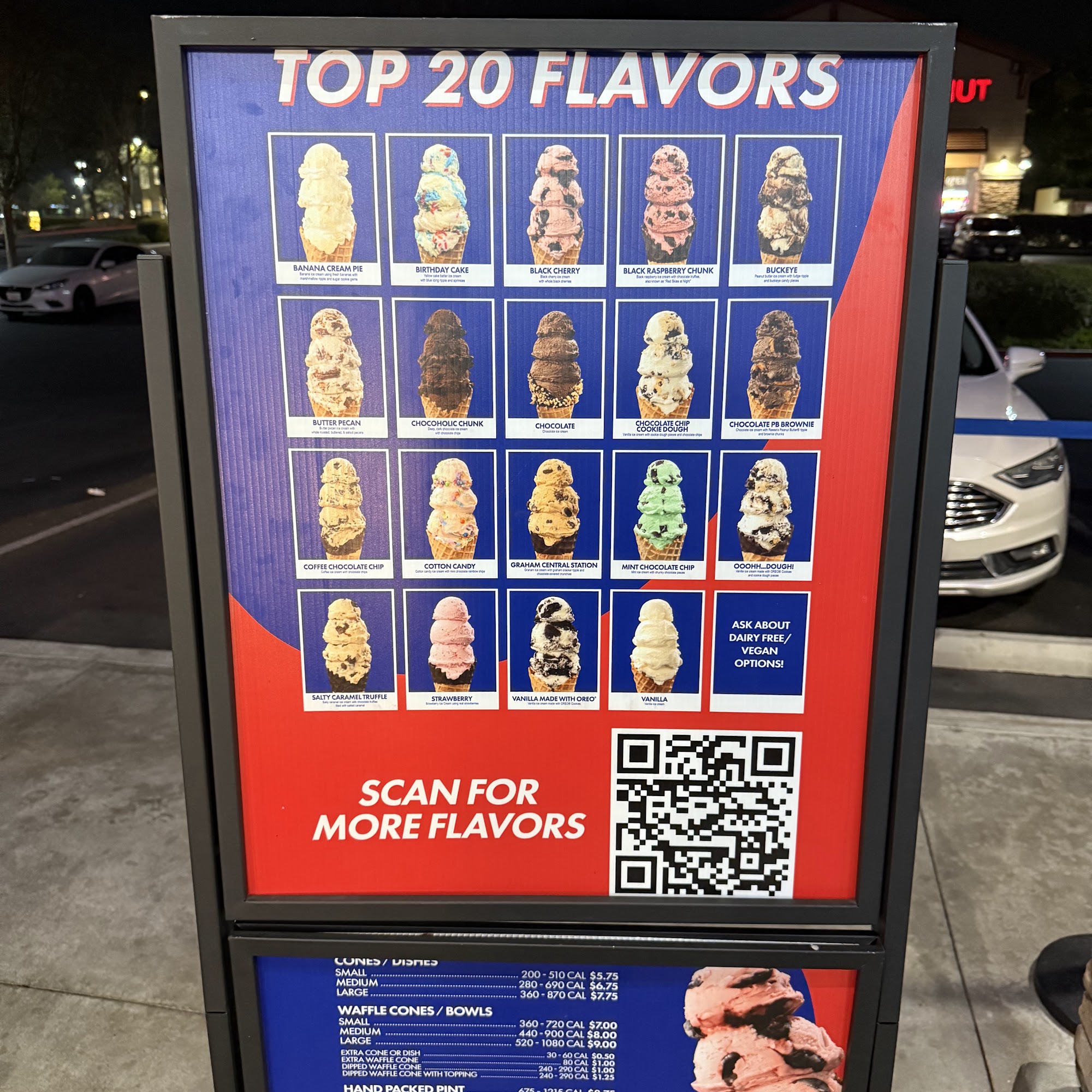 Handels Homemade Ice Cream Menu