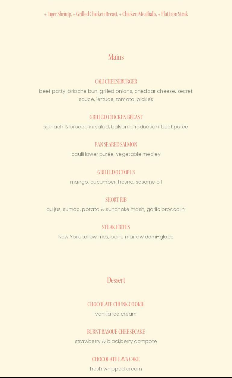 June's Menu