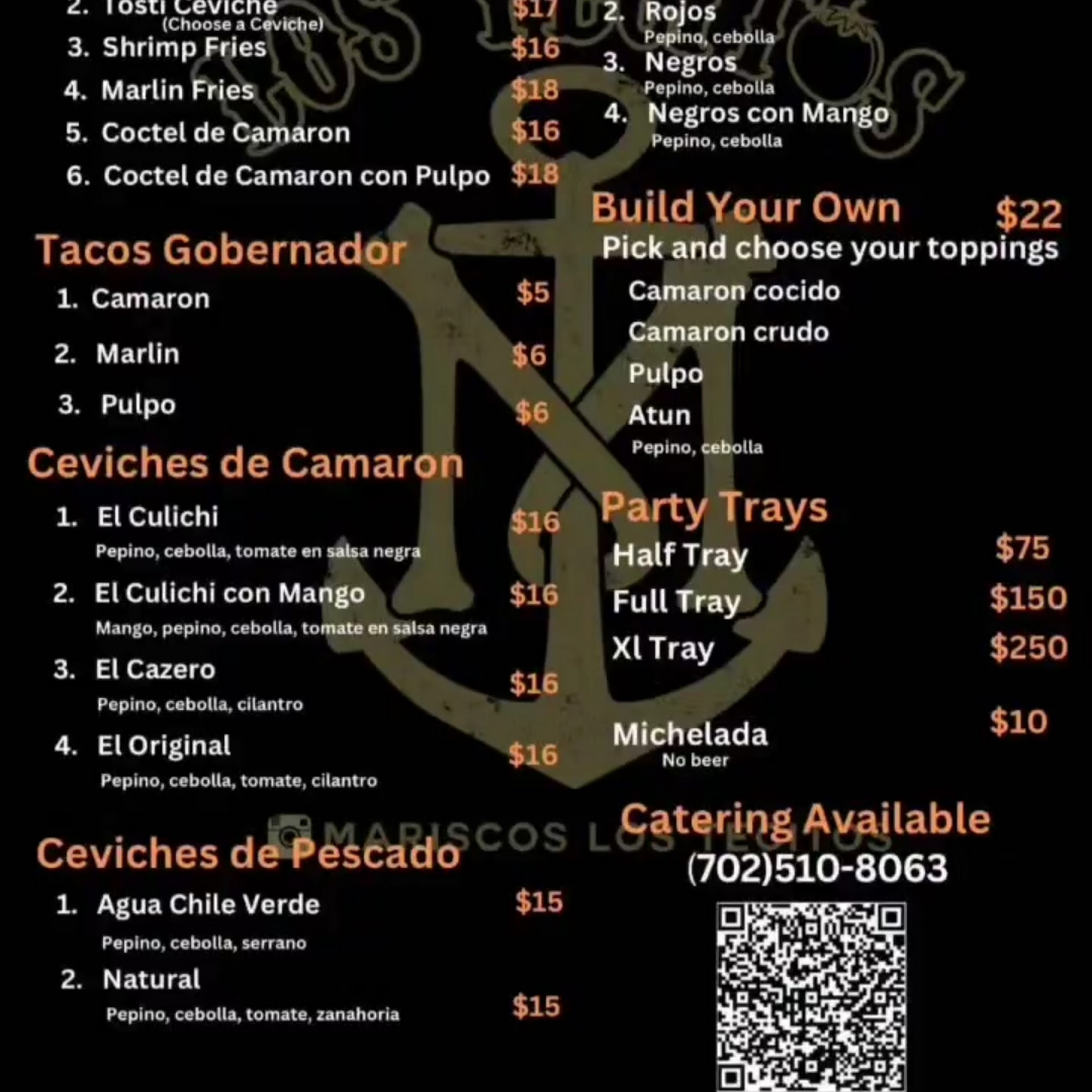 Mariscos Los Tecitos Menu