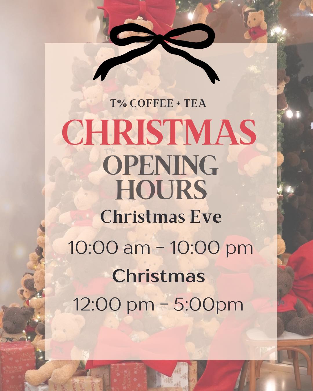 T% Coffee + Tea Menu