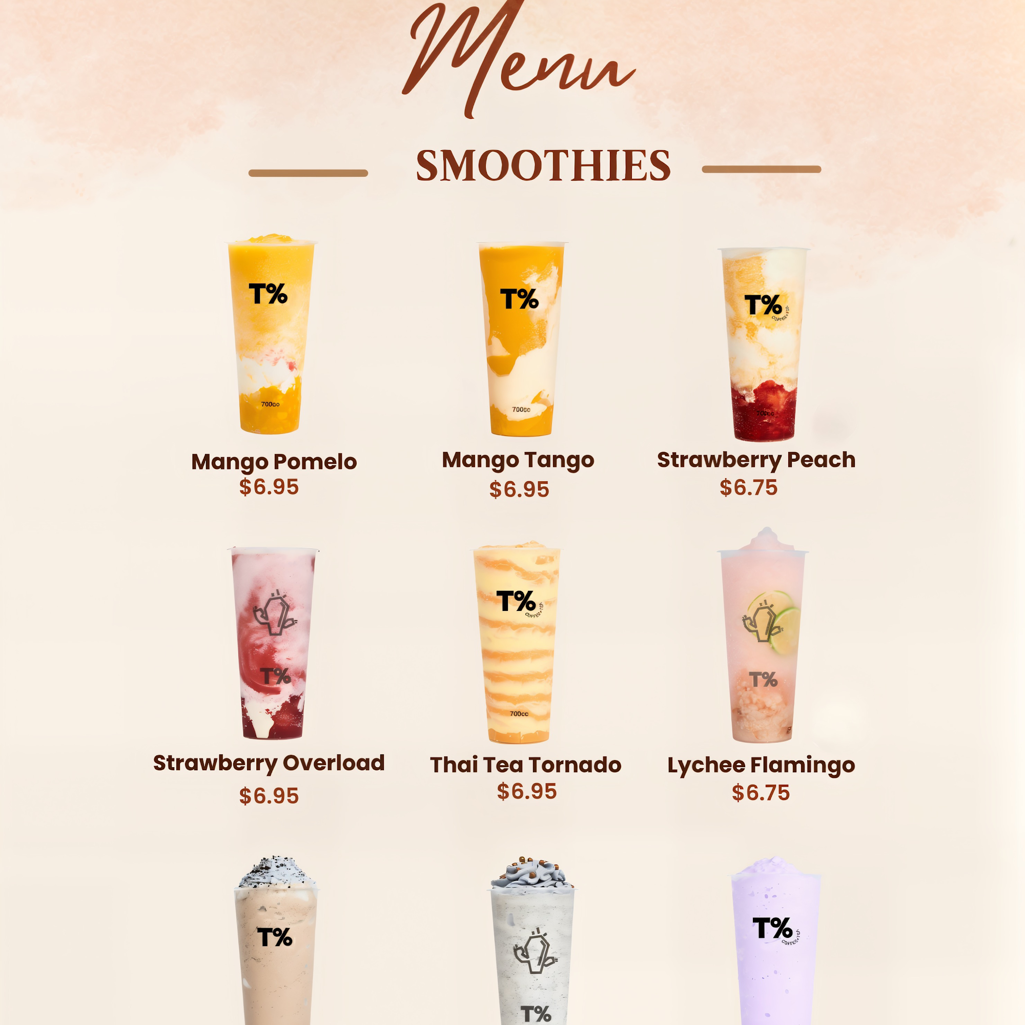 T% Coffee + Tea Menu