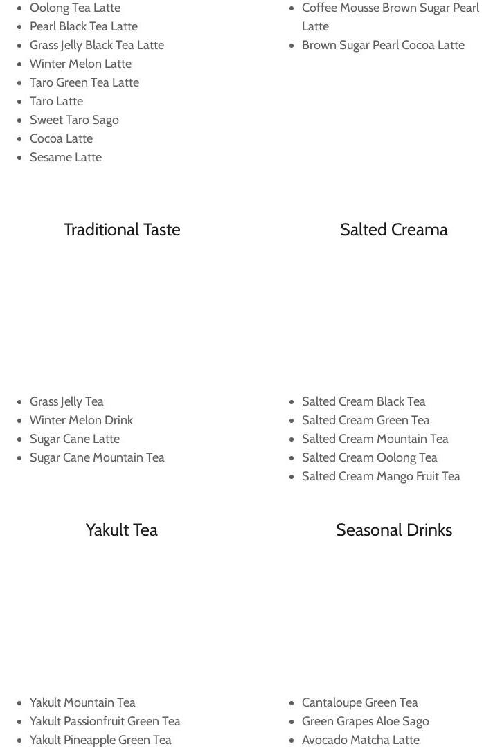 Yifang Taiwan Fruit Tea Menu