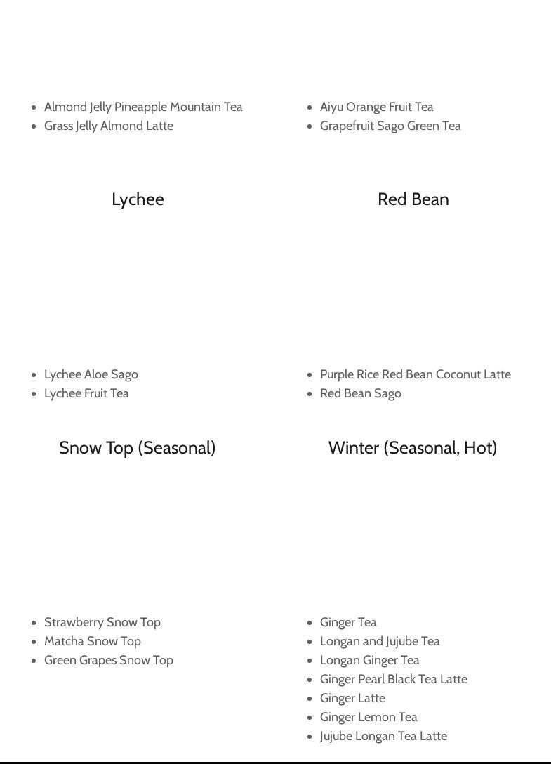 Yifang Taiwan Fruit Tea Menu