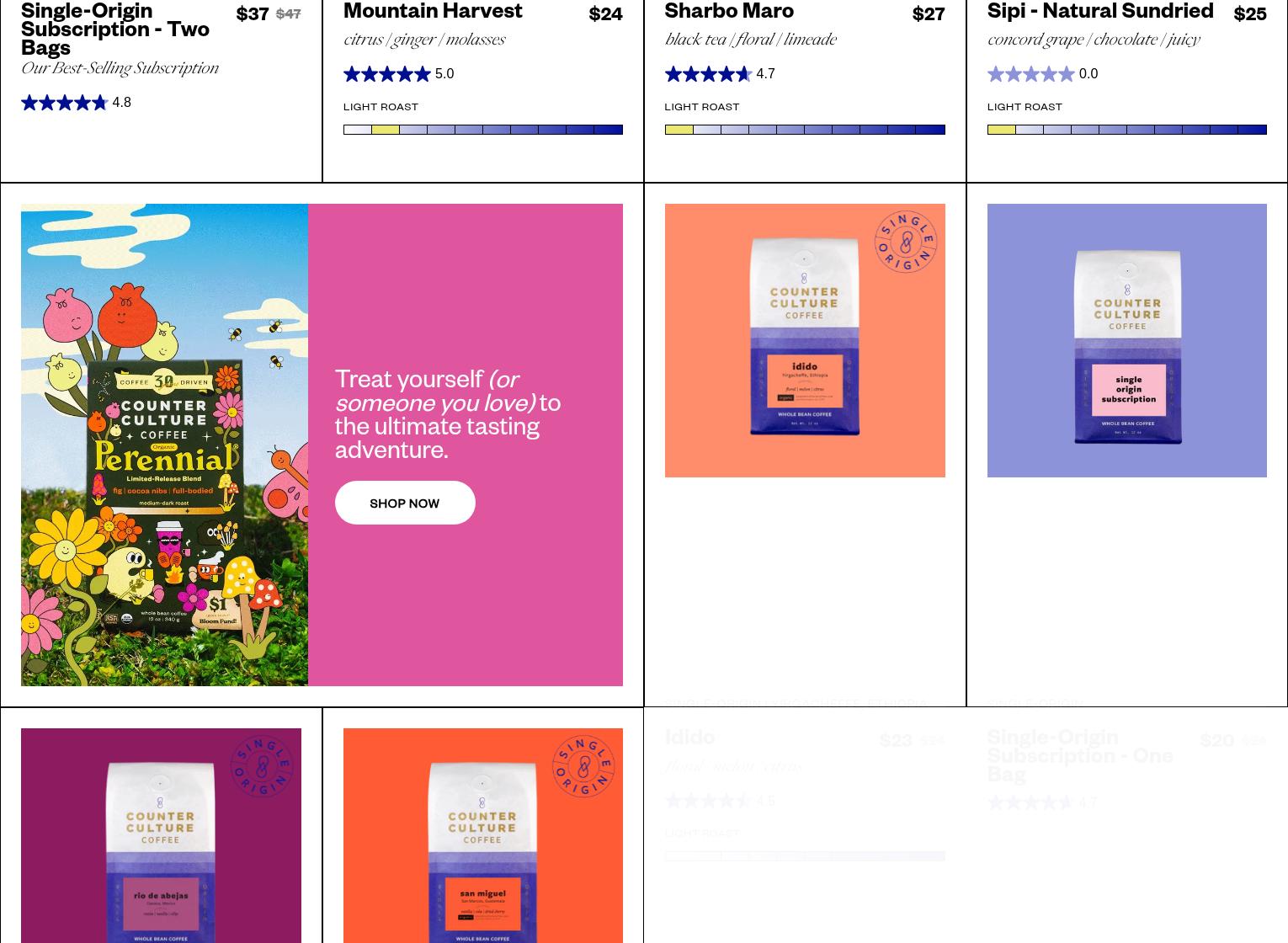 Counter Culture Coffee Menu