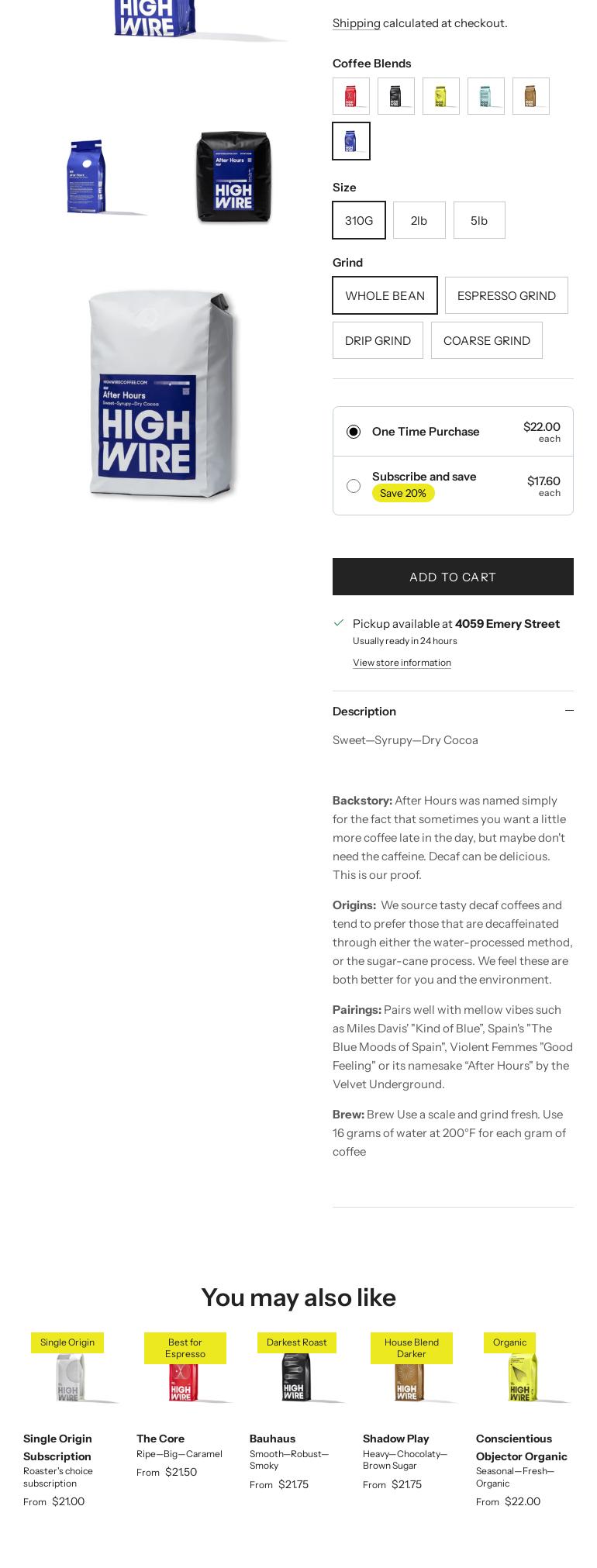 Highwire Coffee Roastery 4059 Emery St, Emeryville