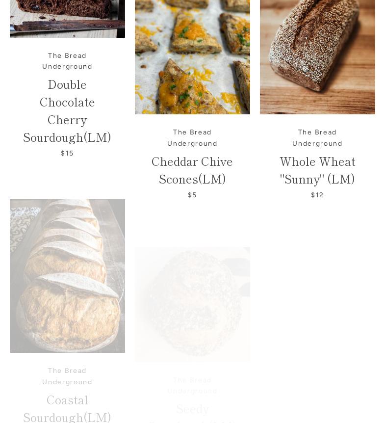 The Bread Underground Menu