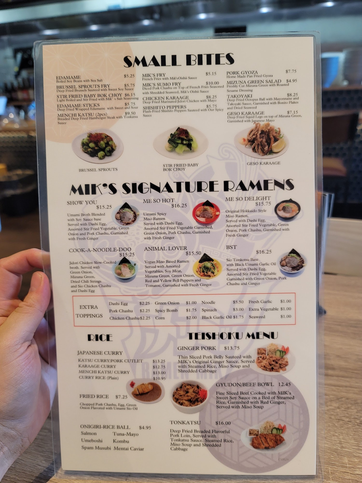 Ramen Mik Menu