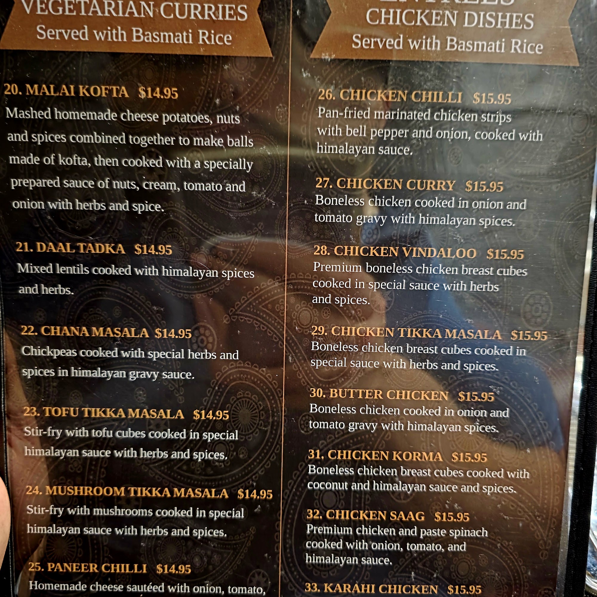 Himalayan Chulo Menu