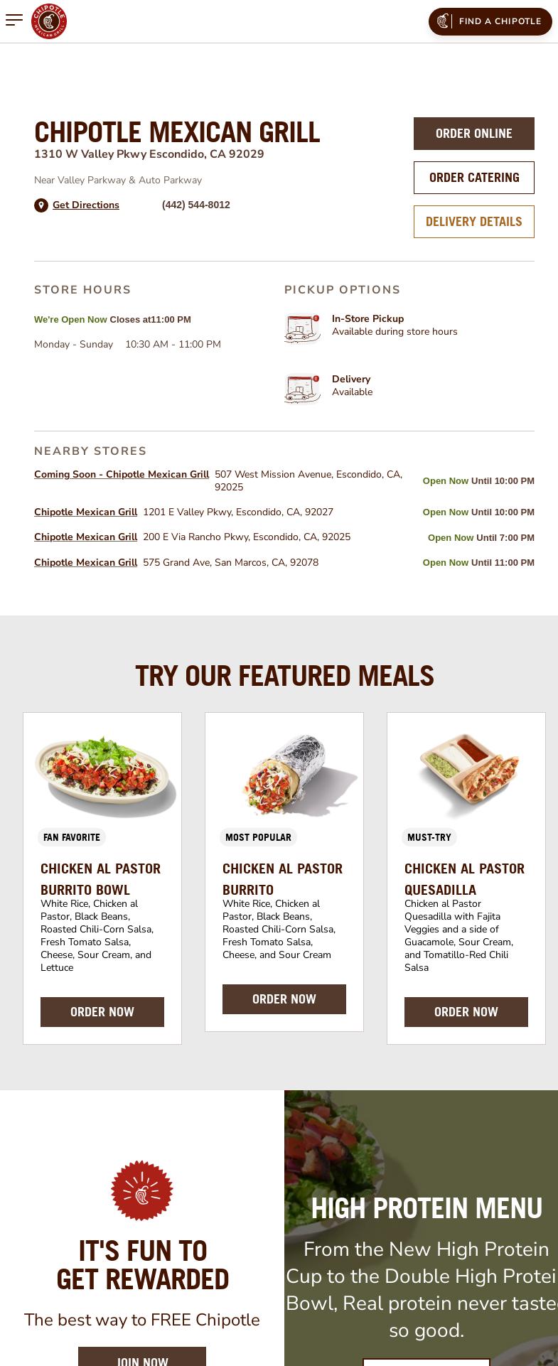 Chipotle Mexican Grill Menu