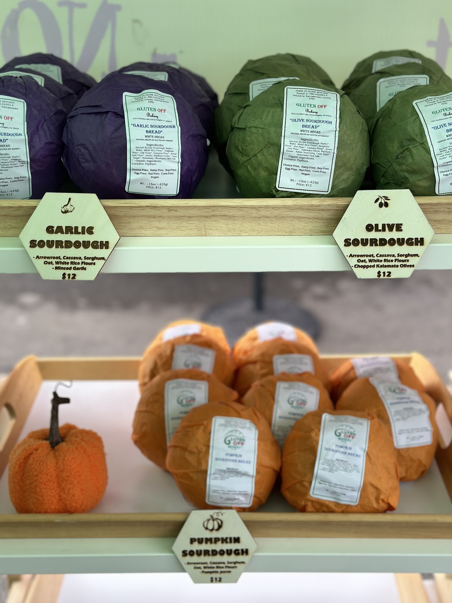 Gluten OFF Bakery Menu