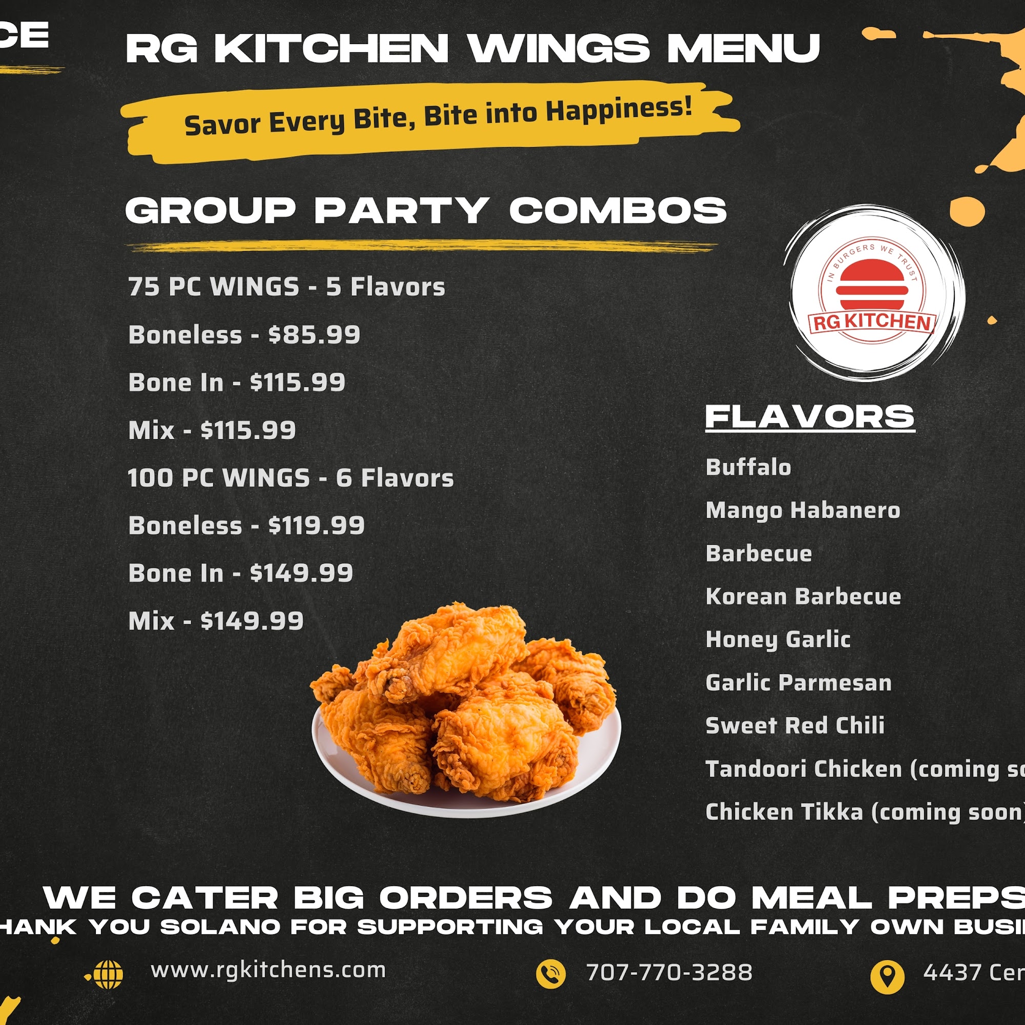 RG Kitchen Menu
