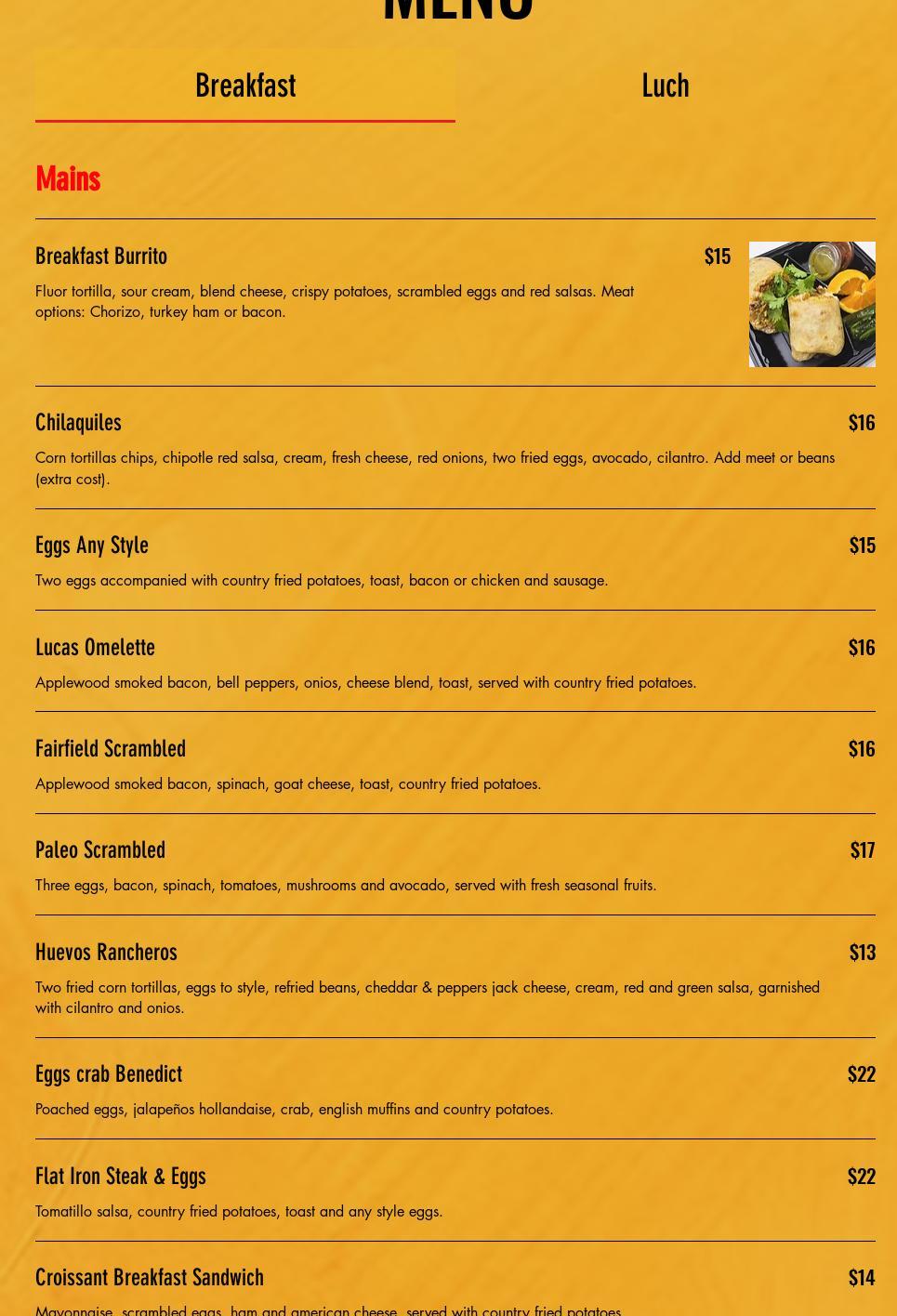 Oaxaca Cuisine Menu