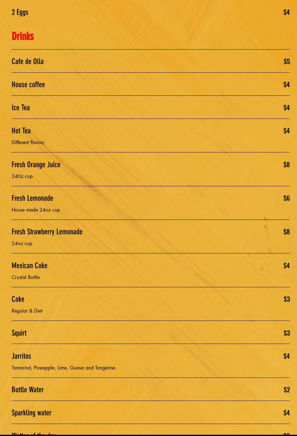 Oaxaca Cuisine Menu