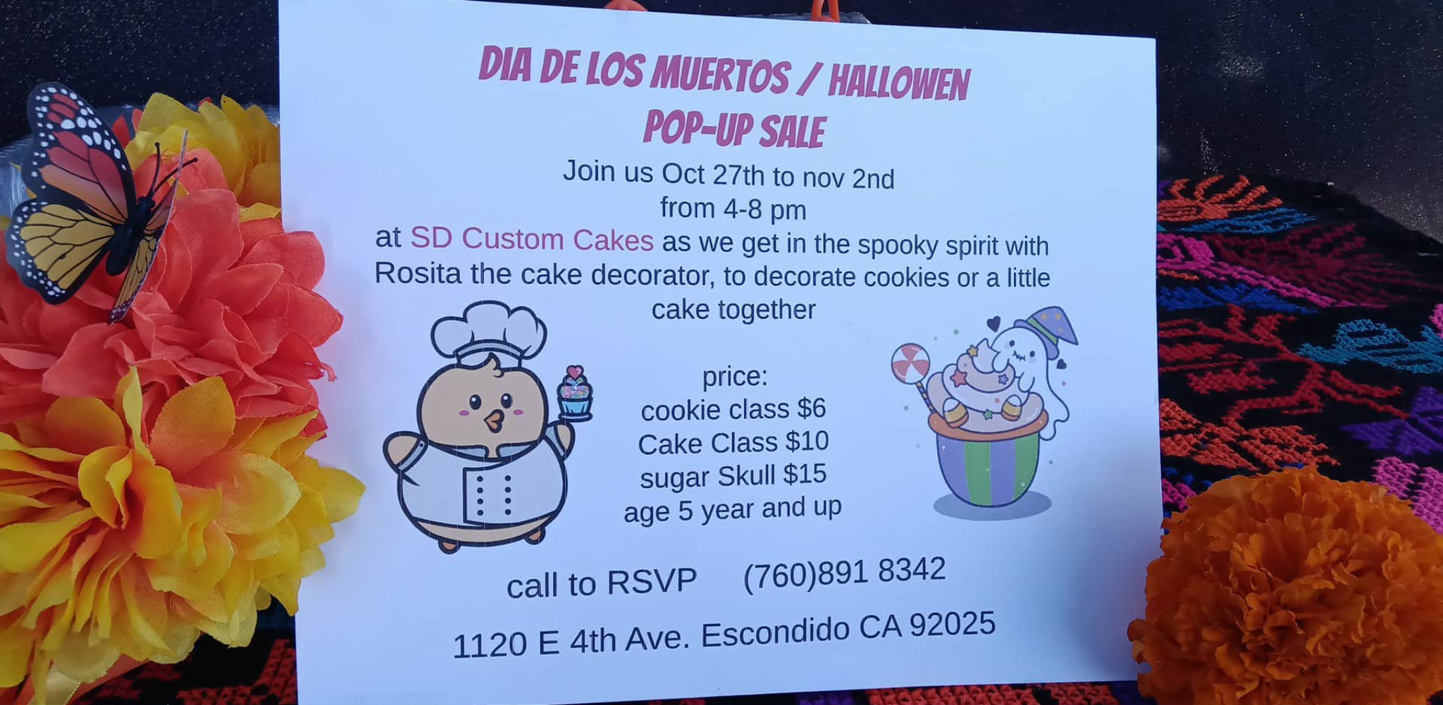 San Diego Custom Cakes Menu