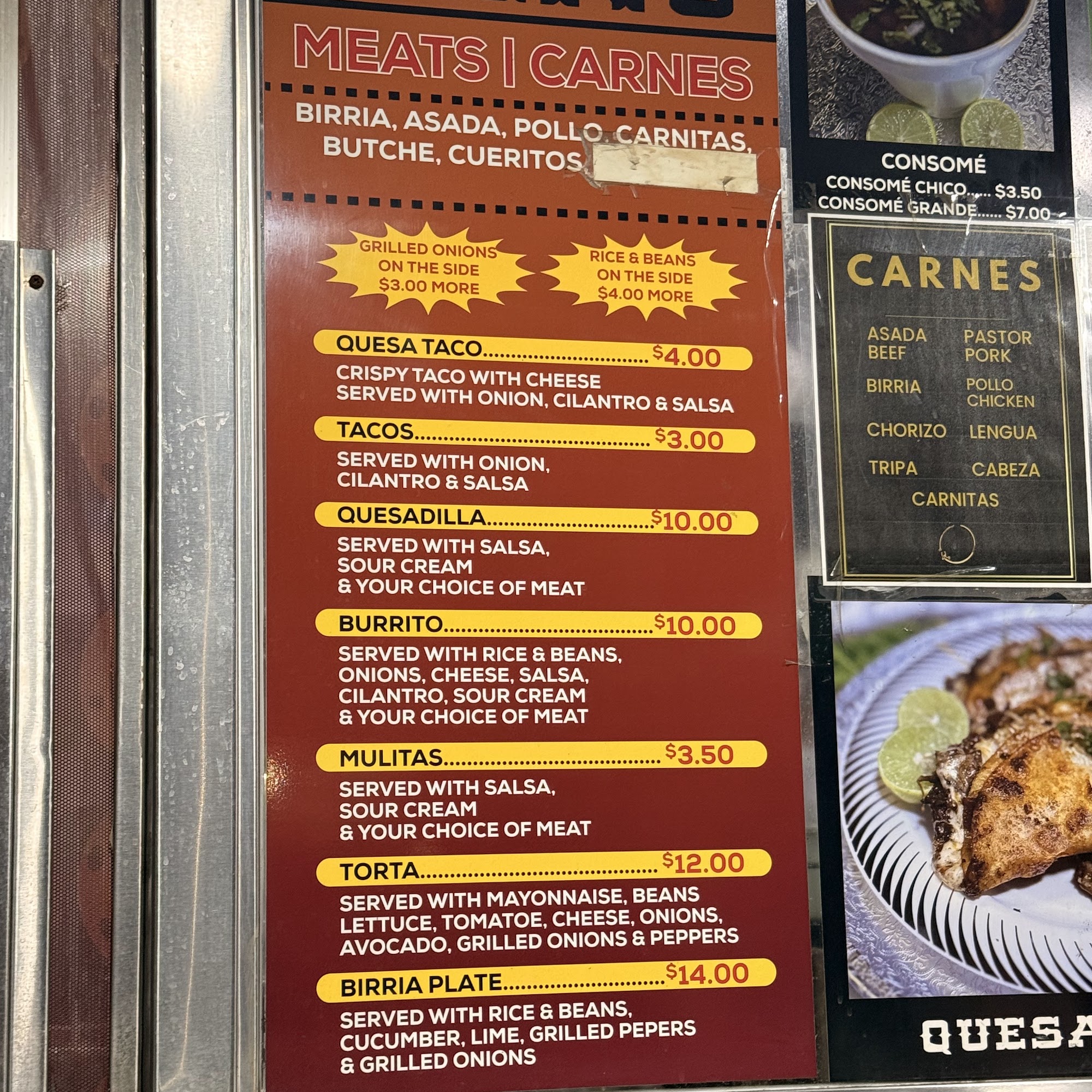 Tacos El Caporal Fillmore Menu