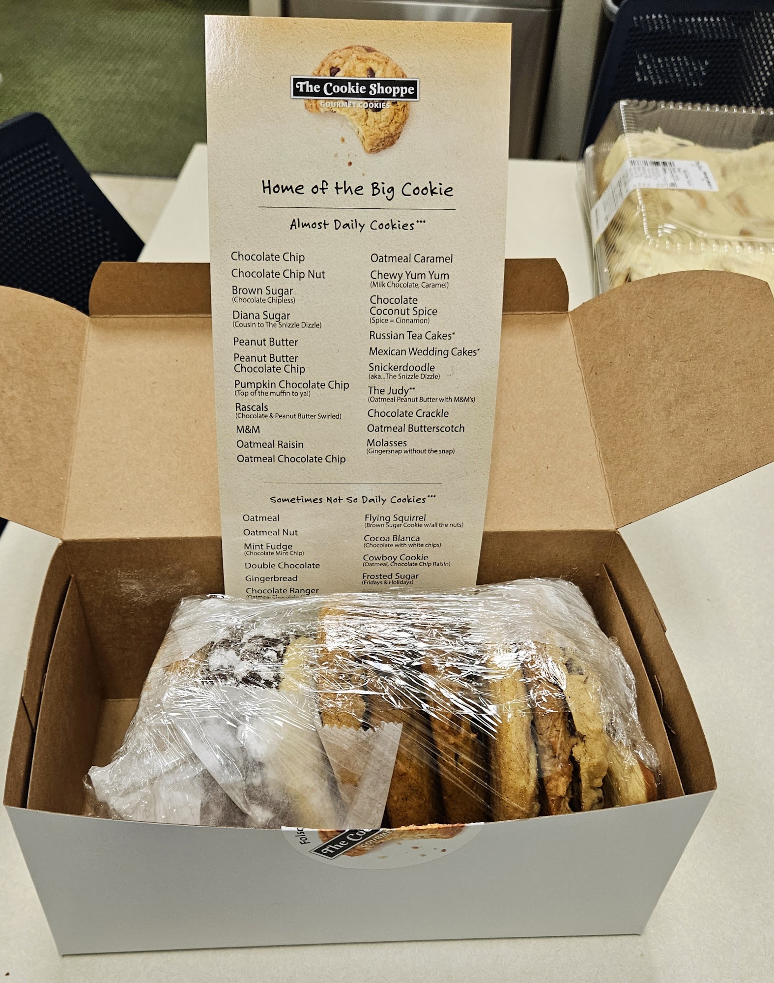 The Cookie Shoppe Menu