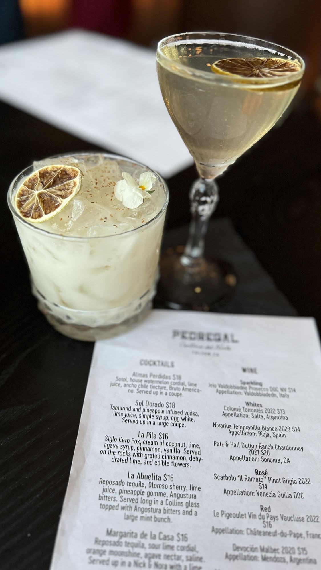 Cantina Pedregal Menu