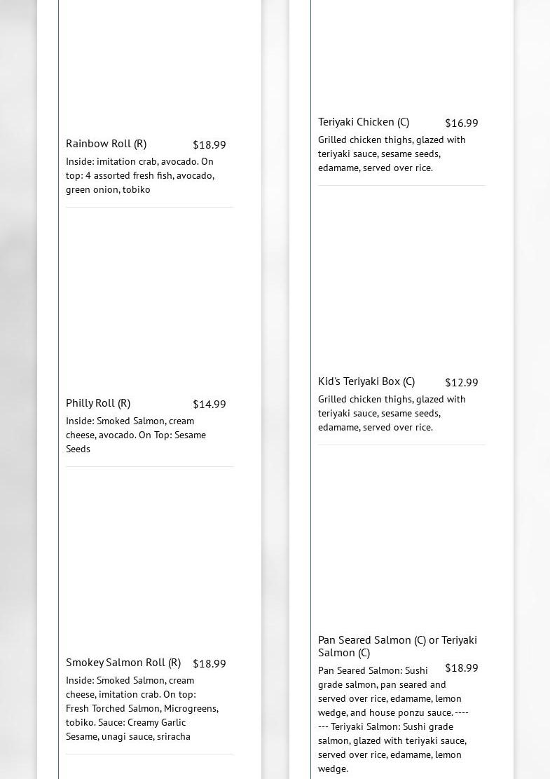 Fish & Things Poke Bar Menu